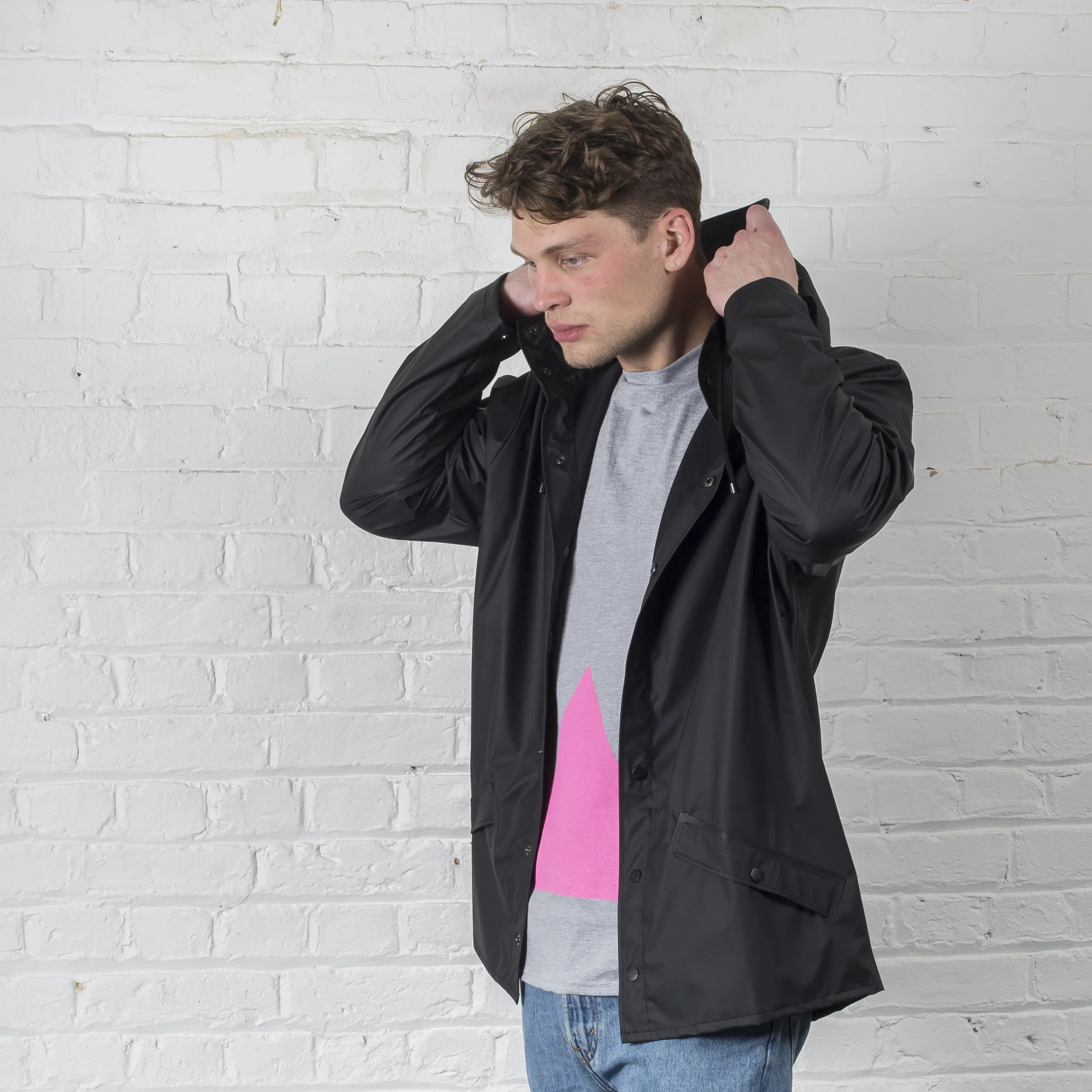 plain black waterproof jacket