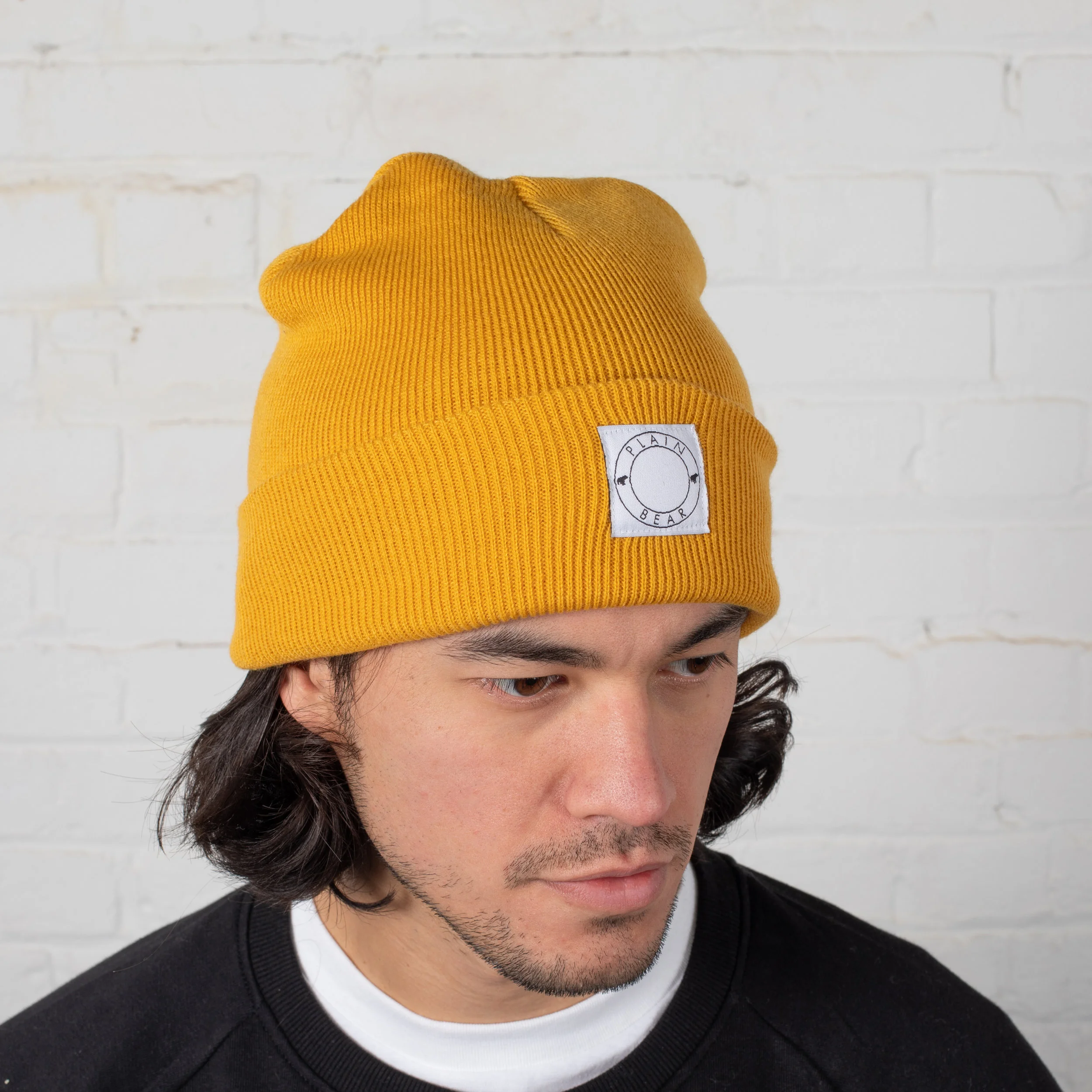 Label Beanie - mustard — Plain Bear