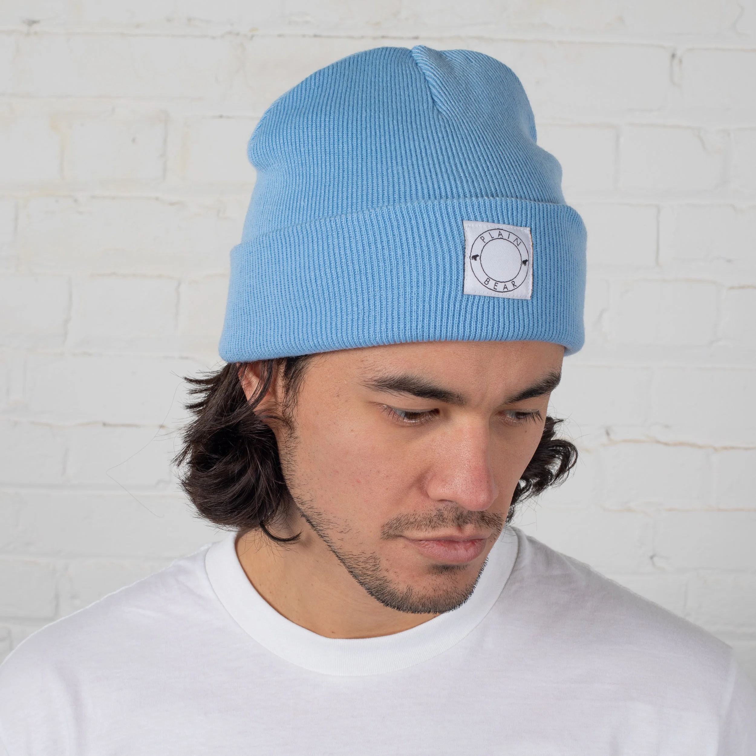 Label Beanie - Sky blue — Plain Bear