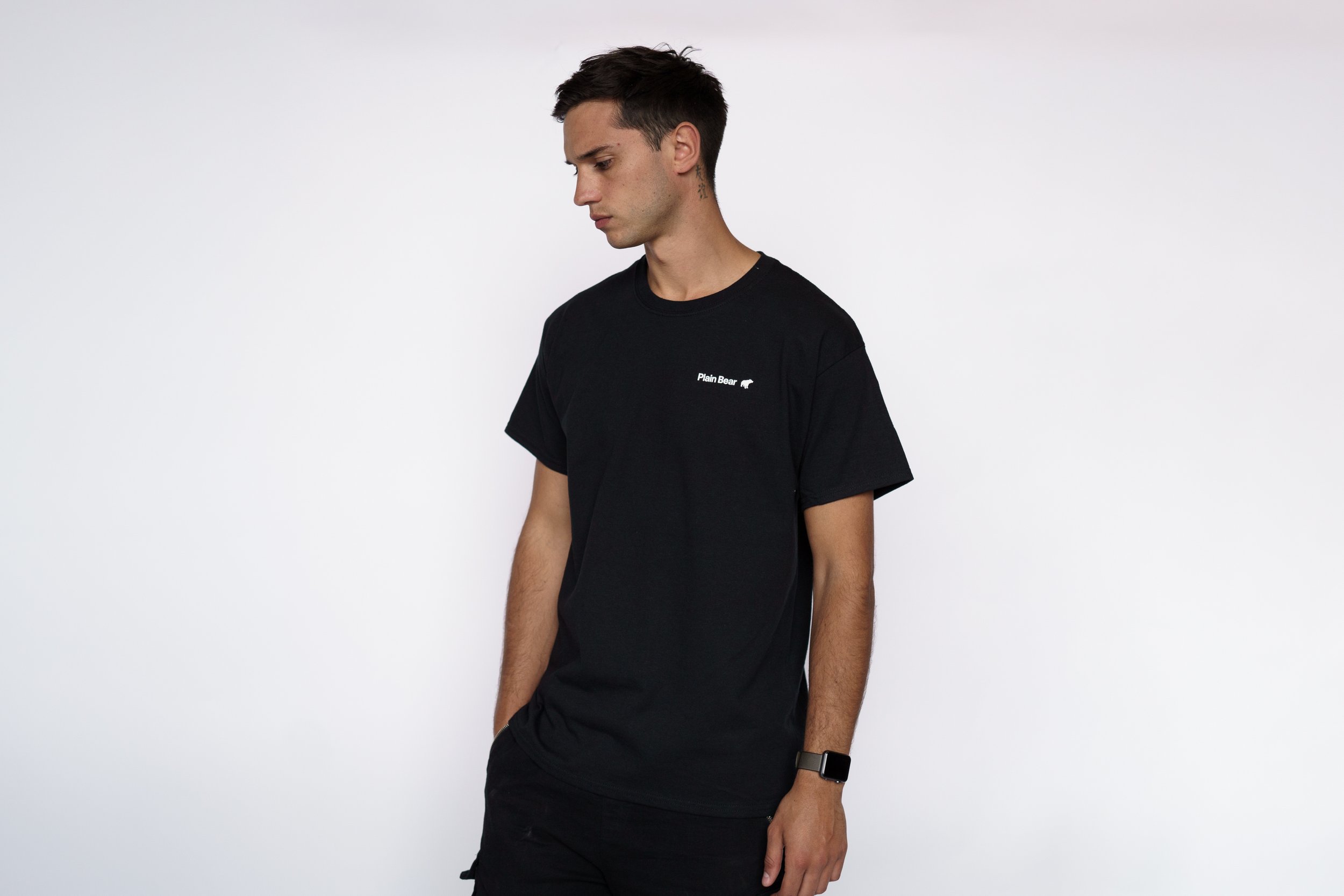 text white on black — Plain Bear