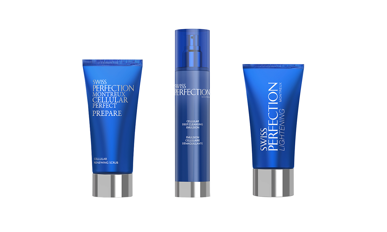 СКРАБ SWISS PERFECTION CELLULAR SKIN SOFTENING SCRUB ОТЛИЧНО ОТШЕЛУШИВАЕТ И ПОЛИРУЕТ КОЖУ; ЭМУЛЬСИЯ ДЛЯ СНЯТИЯ МАКИЯЖА SWISS PERFECTION CELLULAR DEEP CLEANSING EMULSION ПОДХОДИТ ДЛЯ ЛИЦА И ДЛЯ ГЛАЗ, НЕ СОДЕРЖИТ СПИРТА И МЫЛА; СОЛНЦЕЗАЩИТНЫЙ КРЕМ SWISS PERFECTION CELLULAR LIGHTENING CITY SCREEN SPF30 PA+++ ЗАЩИЩАЕТ ОТ СОЛНЦА И МЯГКО ОТБЕЛИВАЕТ КОЖУ C НАРУШЕНИЕМ ПИГМЕНТАЦИИ.