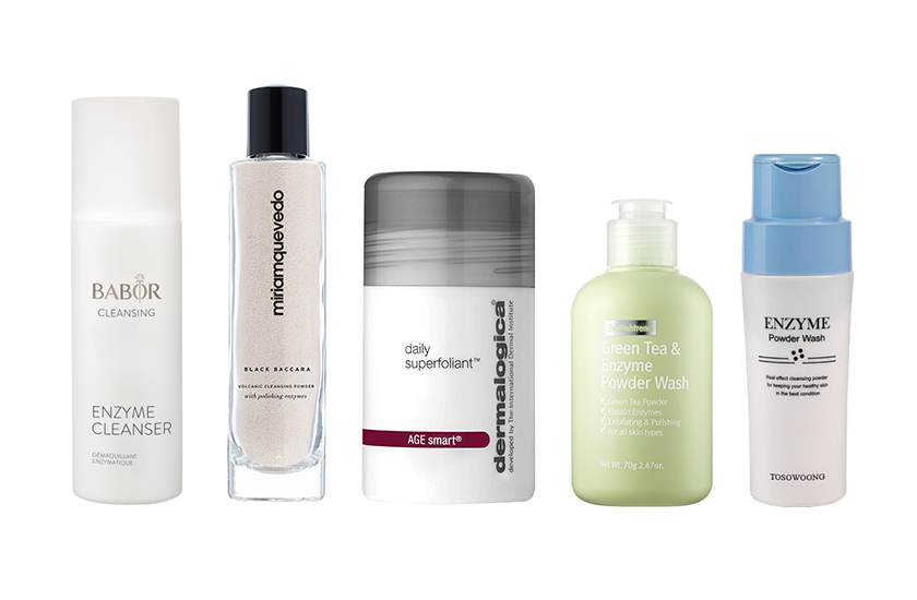 BABOR ENZYME CLEANSER МЯГКО ОЧИЩАЕТ И ОТШЕЛУШИВАЕТ КОЖУ ЗА СЧЕТ ЭНЗИМОВ-КЕРАТОЛИТИКОВ СУБТИЛИЗИНА И ЛИПАЗЫ, А ЕЩЕ НЕМНОГО ОСВЕТЛЯЕТ КОЖУ БЛАГОДАРЯ ВИТАМИНУ С – BABOR.UA, 920 ГРН . ОТ ОЧИЩАЮЩЕЙ ПУДРЫ MIRIAM QUEVEDO C ВУЛКАНИЧЕСКИМ ПЕПЛОМ, БИО-СЕРОЙ, ФЕРМЕНТАМИ ПАПАИНОМ И БРОМЕЛАЙНОМ ОЧИЩЕНИЕ БУДЕТ БОЛЕЕ ГЛУБОКИМ ЗА СЧЕТ ЕЕ АБСОРБИРУЮЩИМ И ОТШЕЛУШИВАЮЩИМ СВОЙСТВАМ. ОНА БУКВАЛЬНО ПОЛИРУЕТ КОЖУ, НО ДЕЛАТЬ ЭТО КАЖДЫЙ ДЕНЬ ТОЧНО НЕЛЬЗЯ – LETU.UA, 1669 ГРН. DERMALOGICA DAILY SUPERFOLIANT – ПУДРОВЫЙ ОЧИСТИТЕЛЬ С ЭНЗИМАМИ И АКТИВИРОВАННЫМ УГЛЕМ. В ЕГО ТЕКСТУРЕ ВСТРЕЧАЮТСЯ КРУПНЫЕ ЧАСТИЦЫ, КОТОРЫЕ РАБОТАЮТ И КАК СКРАБ – DERMALOGICA.COM.UA, 2280 ГРН ЗА 75 Г . WISHTREND GREEN TEA & ENZYME POWDER WASH ТАКЖЕ СОДЕРЖИТ ЭНЗИМЫ-КЕРАТОЛИТИКИ И ПАХНЕТ МАТЧЕЙ – IHERB.COM, $18 (КУПИТЬ СО СКИДКОЙ 5% МОЖНО С КОДОМ PVC837) .
