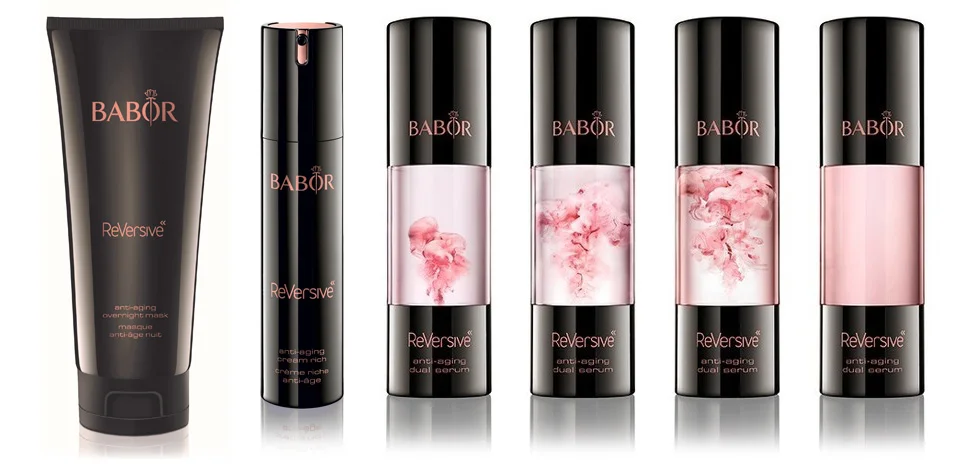 ДВУХФАЗНАЯ СЫВОРОТКА REVERSIVE DUAL SERUM (9060 ГРН) , ПИТАТЕЛЬНЫЙ АНТИВОЗРАСТНОЙ КРЕМ REVERSIVE CREAM RICH (6680 ГРН) , НОЧНАЯ МАСКА REVERSIVE OVERNIGHT MASK (2630 ГРН) – ВСЕ ПРОДУКТЫ ЛИНИИ ЗАМЕДЛЯЮТ ПРОЦЕСС СТАРЕНИЯ И БОРЮТСЯ С УЖЕ ЗАМЕТНЫМИ ЕГО ПРИЗНАКАМИ: УЛУЧШАЮТ РЕЛЬЕФ, БОРЮТСЯ С МОРЩИНАМИ, ПОДТЯГИВАЮТ КОЖУ. C 22 ПО 25 НОЯБРЯ В ОФИЦАЛЬНОМ ИНТЕРНЕТ-МАГАЗИНЕ БРЕНДА BABOR.UA ДЕЙСТВУЮТ СКИДКИ ОТ 15 ДО 40% НА АМПУЛЫ, ЛИНИЮ BABOR SPA, НАБОРЫ КОСМЕТИКИ, МАСКИ И ПРОДУКТЫ ЛИНИИ SKINOVAGE PX.