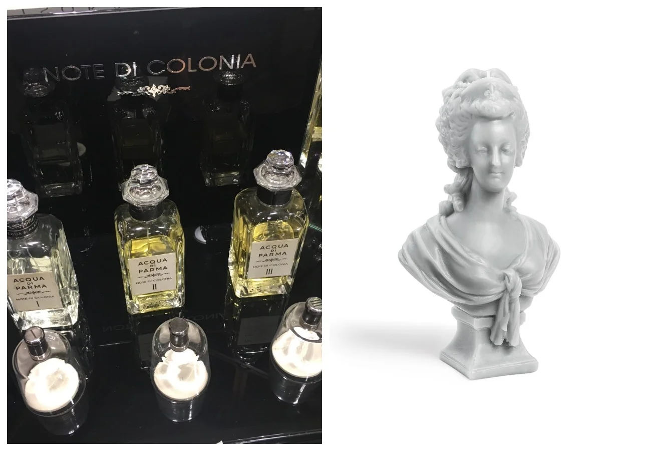 ОДЕКОЛОНЫ ACQUA DI PARMA И СВЕЧА-БЮСТ МАРИИ АНТУАНЕТТЫ В БУТИКЕ CAMPOMARZIO 70