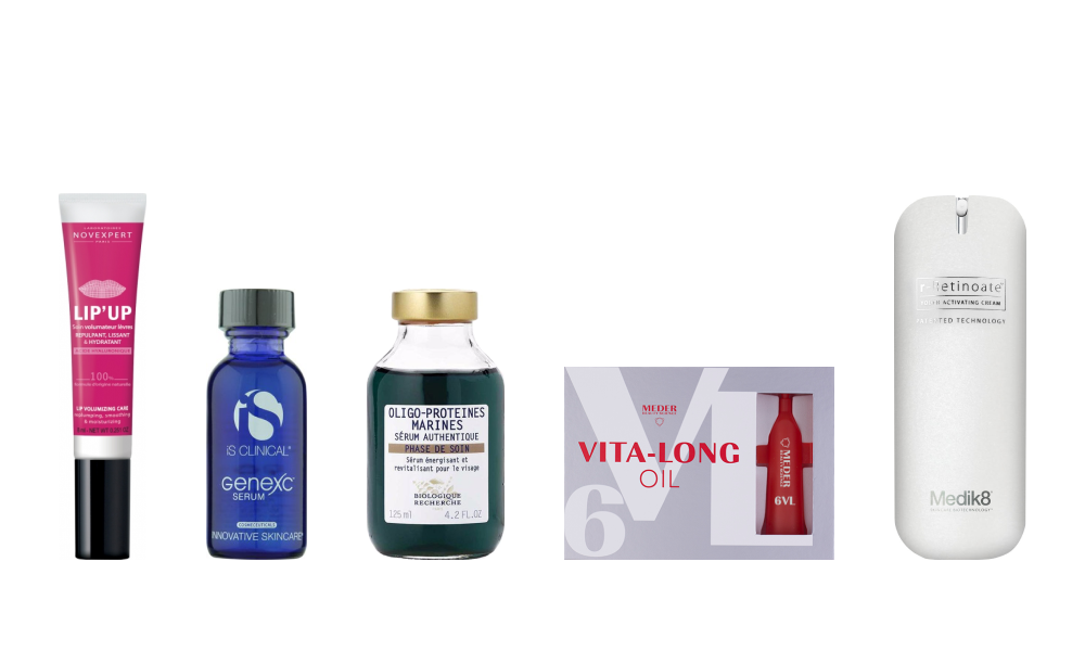 БАЛЬЗАМ-ПЛАМПЕР ДЛЯ ГУБ NOVEXPERT, PARURE.COM.UA, 644 ГРН ; СЫВОРОТКА GENEXC, IS CLINICAL, ЦЕНУ УТОЧНЯЙТЕ; СЫВОРОТКА BIOLOGIQUE RECHERCHE OLIGO-PROTEINES MARINES, ЦЕНУ УТОЧНЯЙТЕ; МАСЛО VITA-LONG, MEDER BEAUTY SCIENCE, MEDERBEAUTY.COM.UA, 4825 ГРН ; КРЕМ r-RETINOATE, MEDIK8, ГРН.
