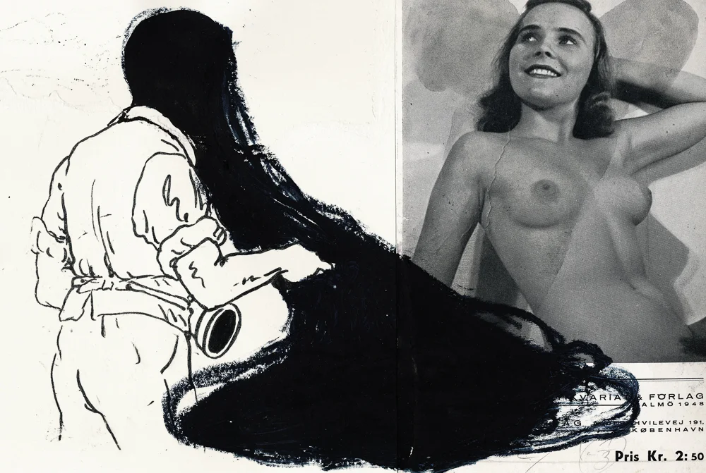 Once Upon a Time in Sweden: mixed media/paper, 23 x 31 cm, 2013