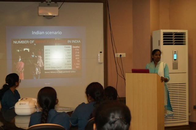 Guest Lecture on "Influenza - seasonality, mutations and seroepidemiology" by Dr. G. Nandhini Post Doctoral Fellow, JIPMER, Pudhucherry on May 13; 2017.