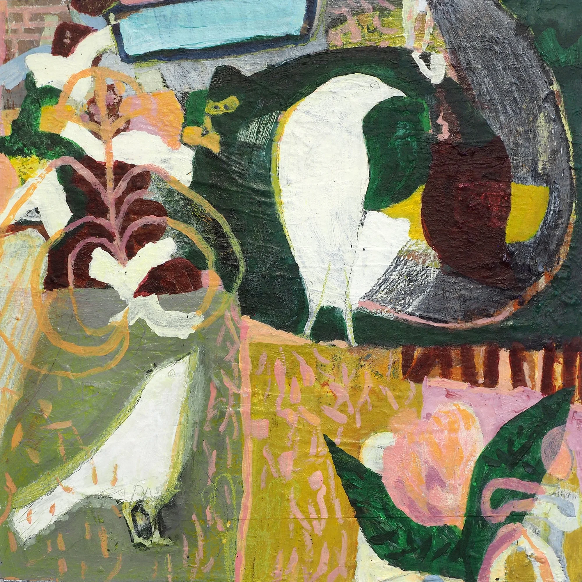 The Visitor, painting with birds