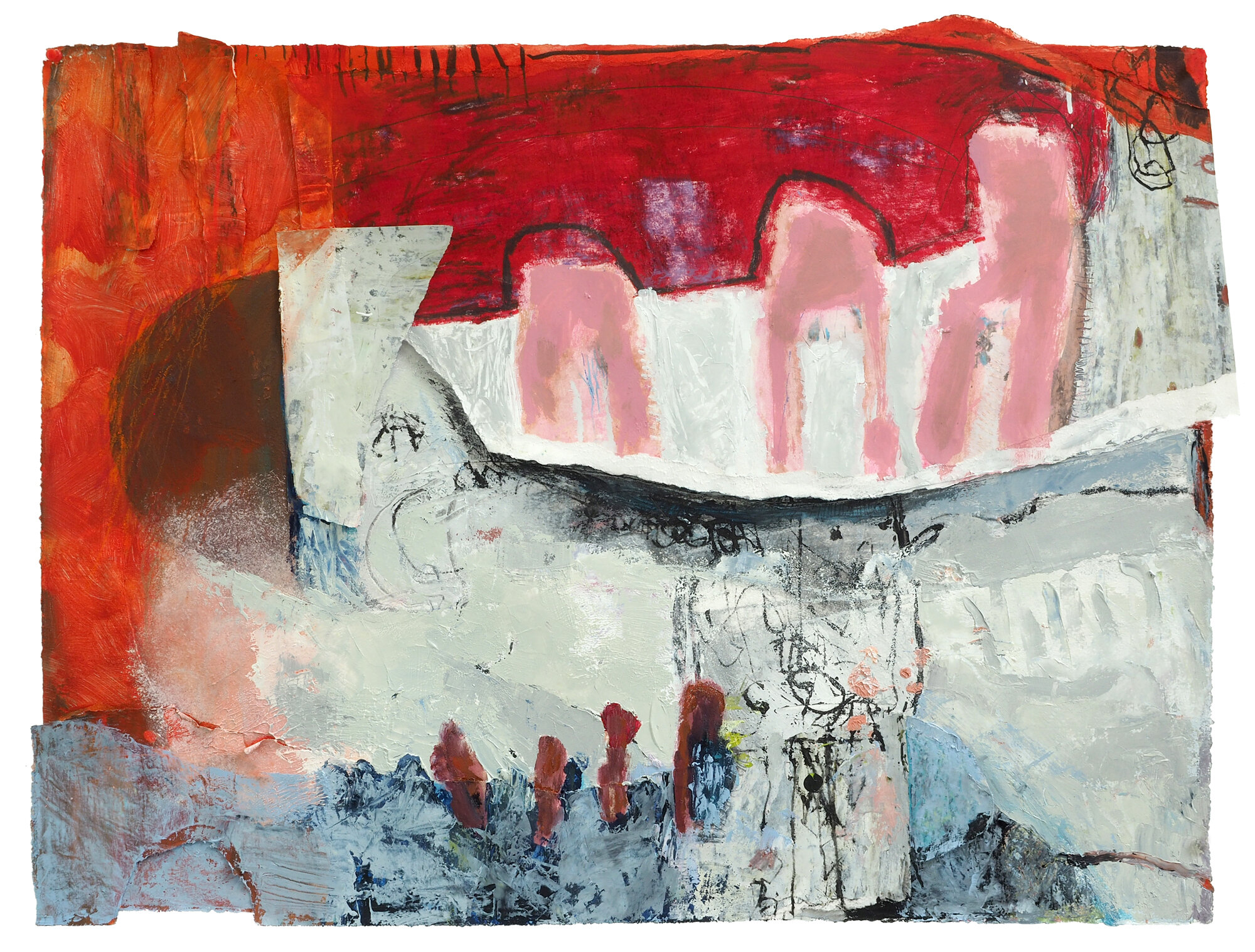 Hubris, Oil and mixed media on Arches paper, 2020, 59 x 77 cm
