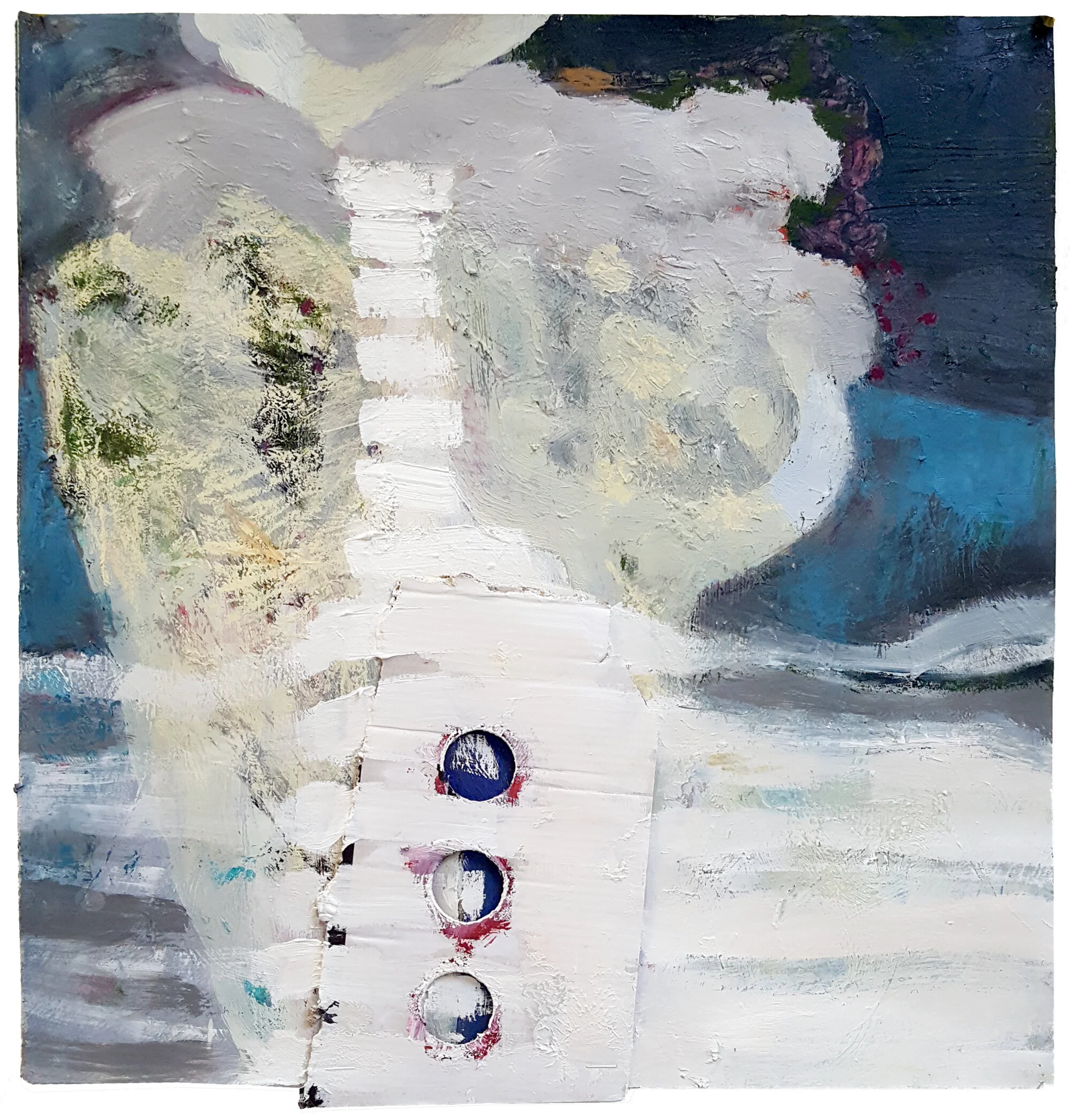 Back to the Earth, Oil and mixed media on paper, 2020, 43 x 40 cm
