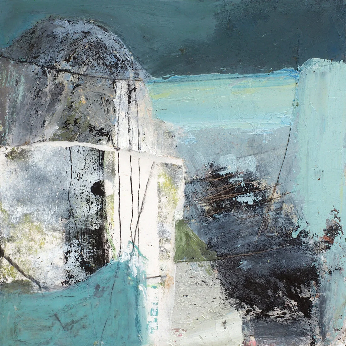 Fragile Island 2, Oil and mixed media on board, 2020, 30 x 30 cm (Sold)