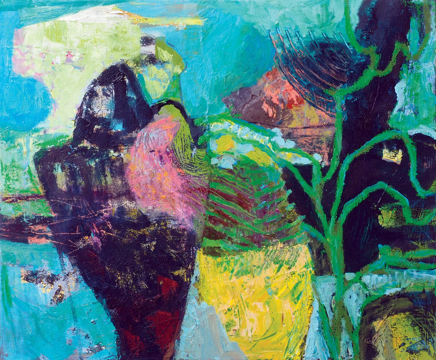 Blue and Green Landscape, Oil on canvas, 50 x 60 cm, 2022