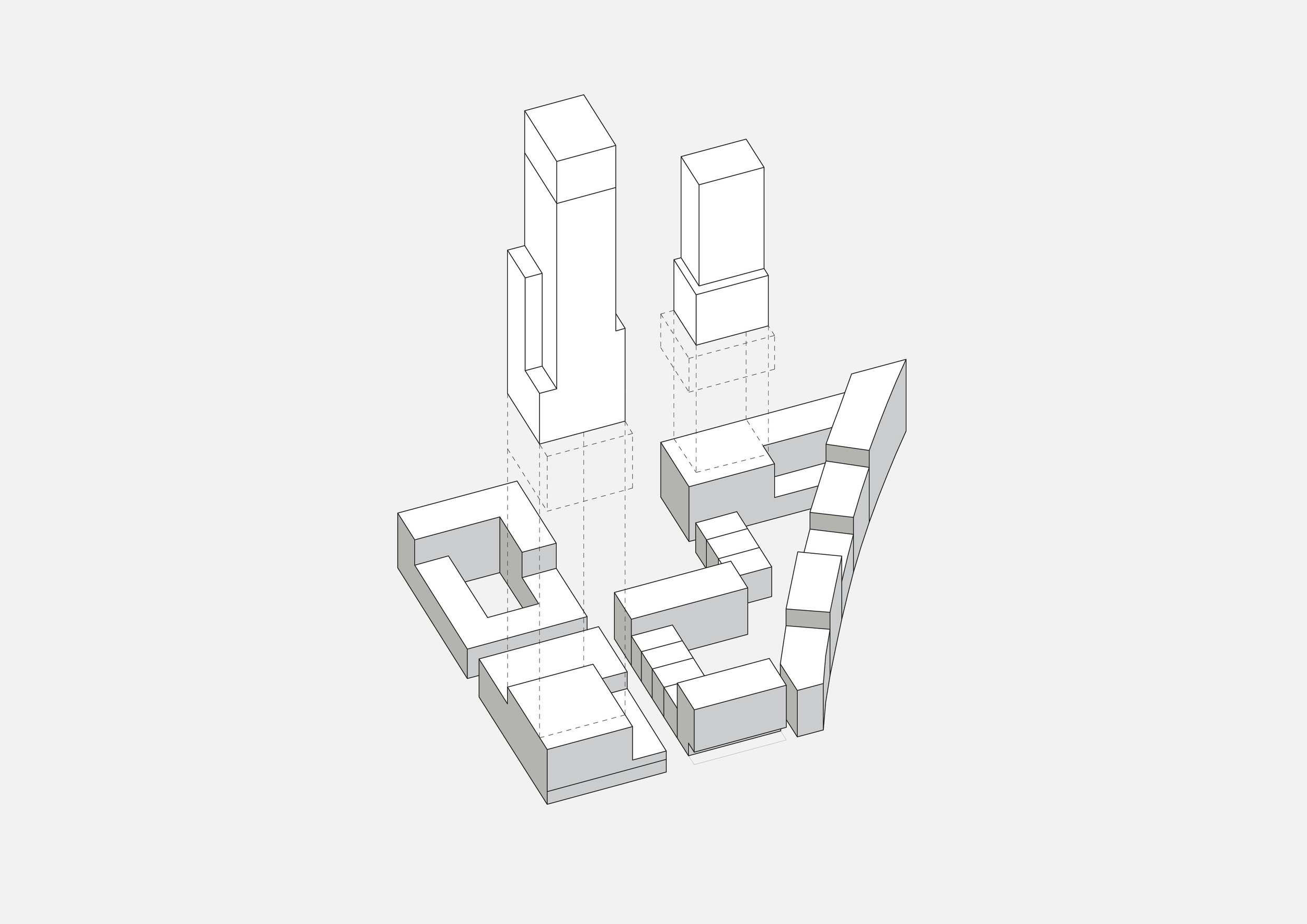  High-rise and low-rise block 