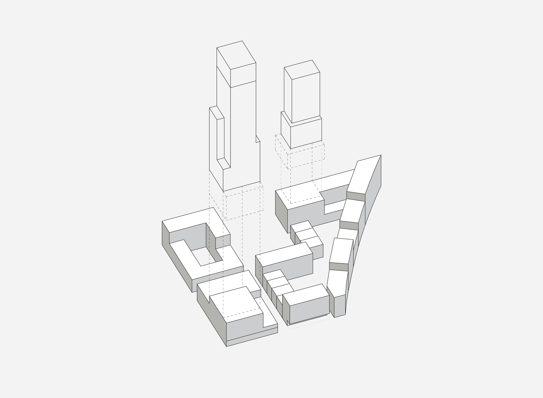 Sluisbuurt block diagram for Sluisbuurt Amsterdam a vertical neighborhood with highrise a waterfront development by BurtonHamfelt Urban Architecture