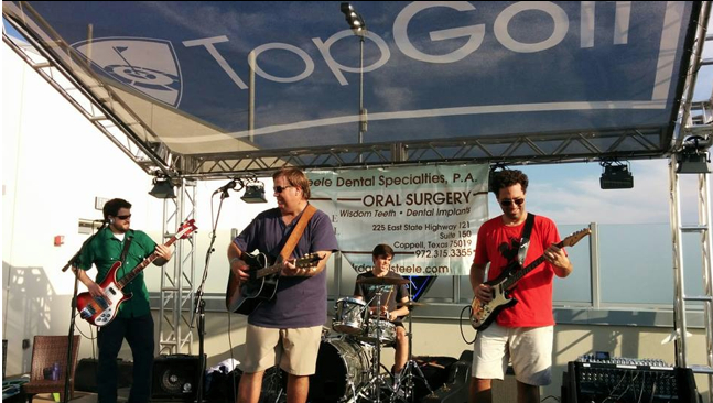 The Bird Dogs play the Taylor's Gift Top Golf Tournament, with Taylor's brother, Ryan, on drums.