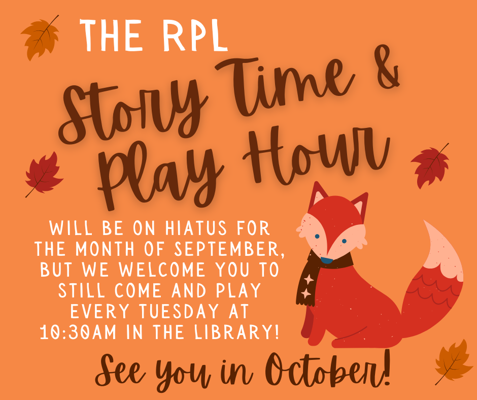 The RPL Story Time and Play Hour Will Return in October! 🍂