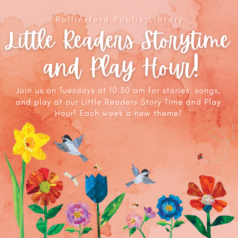 Little Readers Story Time and Play Hour: Tuesdays at 10:30am in the Library!