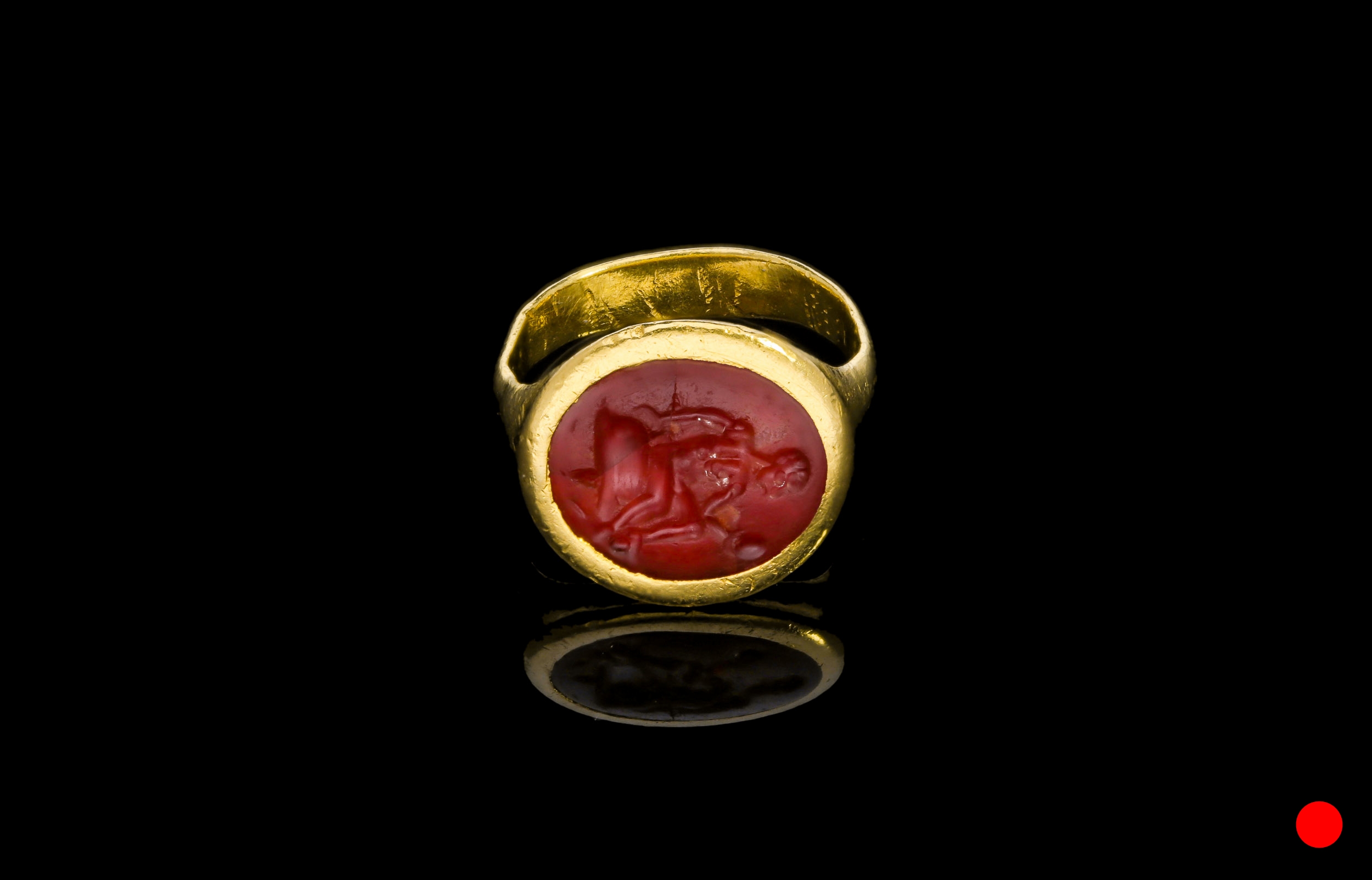 A 1st to 2nd century AD Roman hand engraved carnelian seal ring | £4200