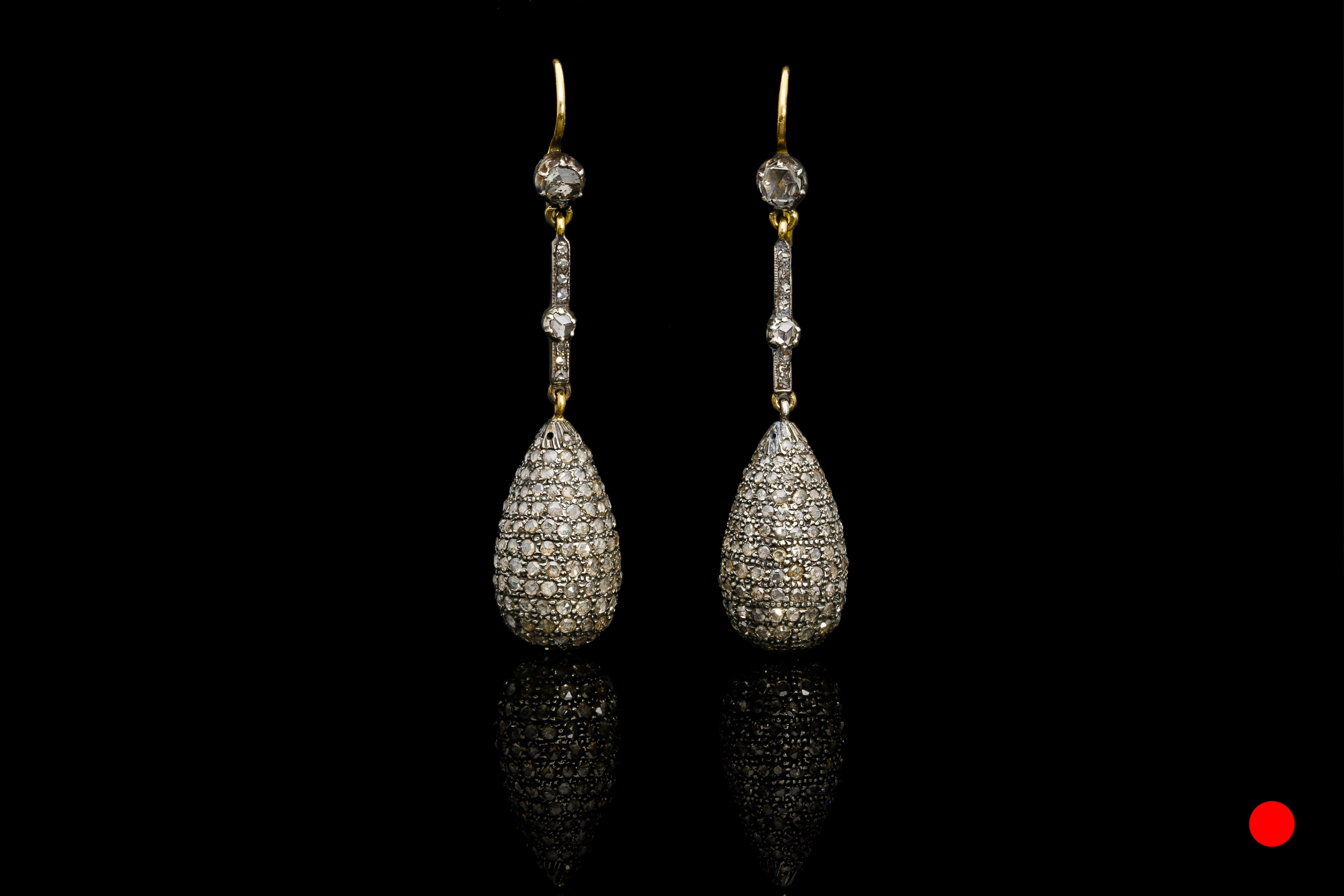 A remarkable pair of late Victorian rose cut diamond drop earrings | £7260