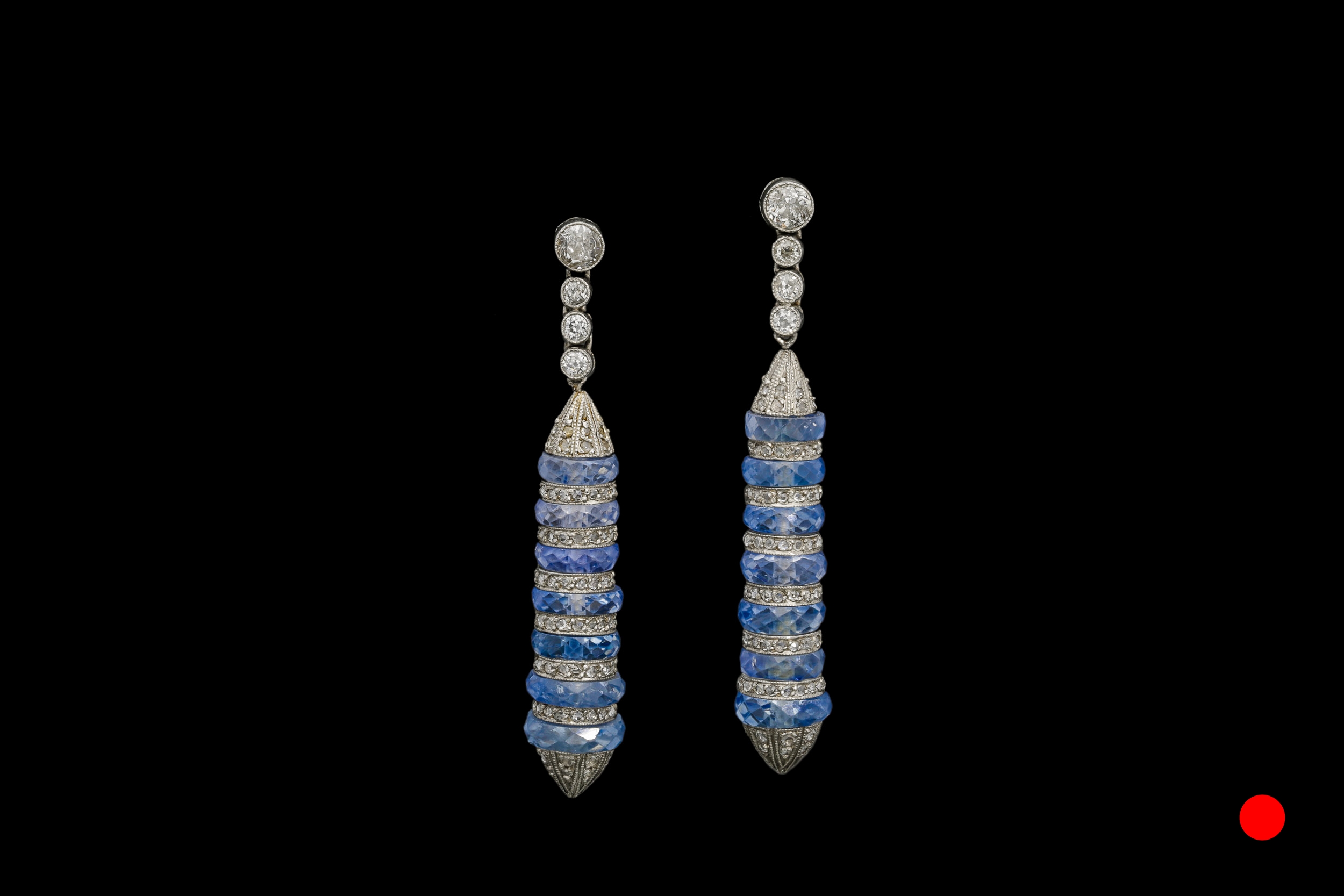 A fantastic pair of sapphire and diamond ear-pendants | £7140