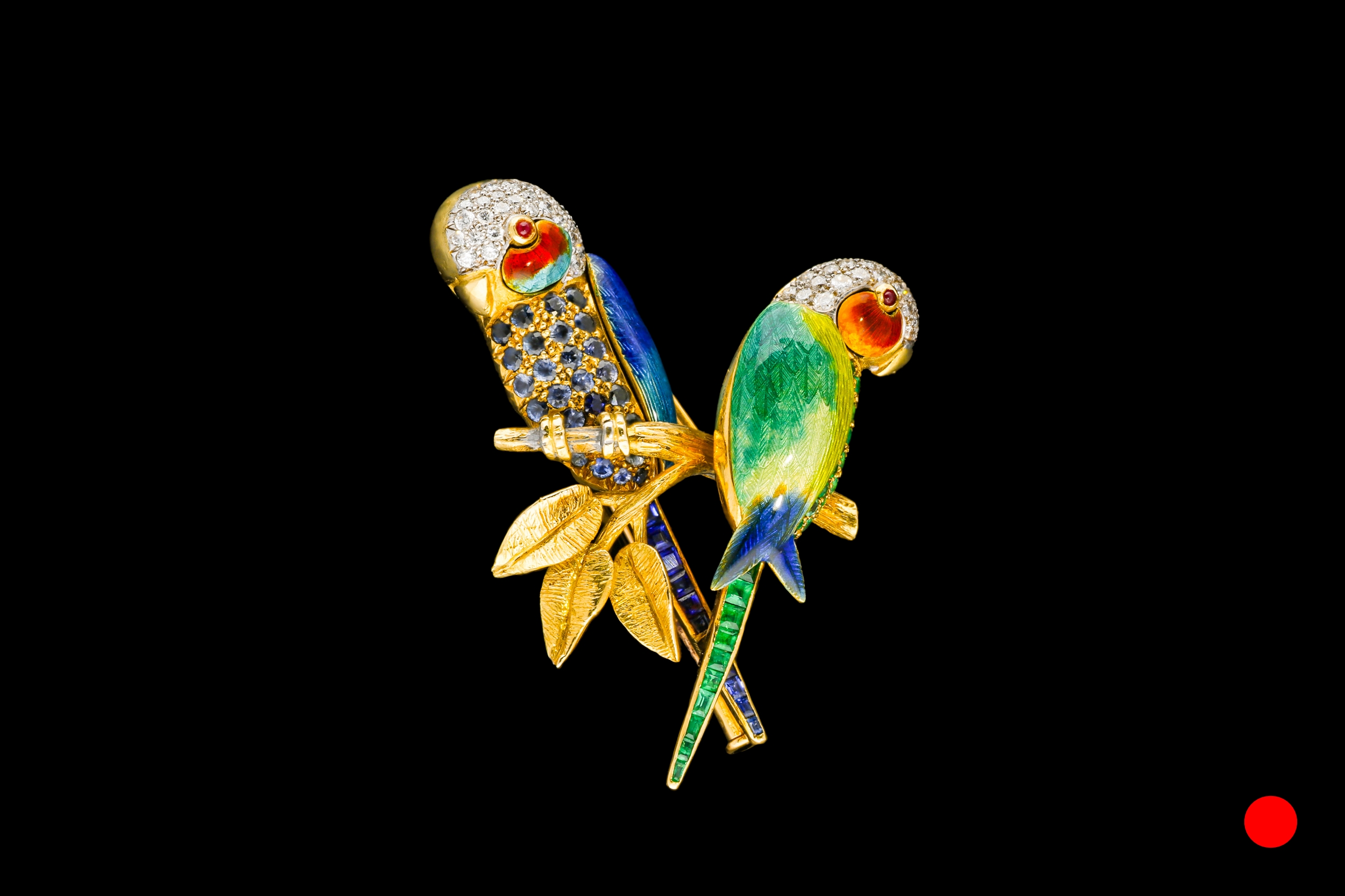 A 1950's Piere Sterlé parrots brooch | £9850