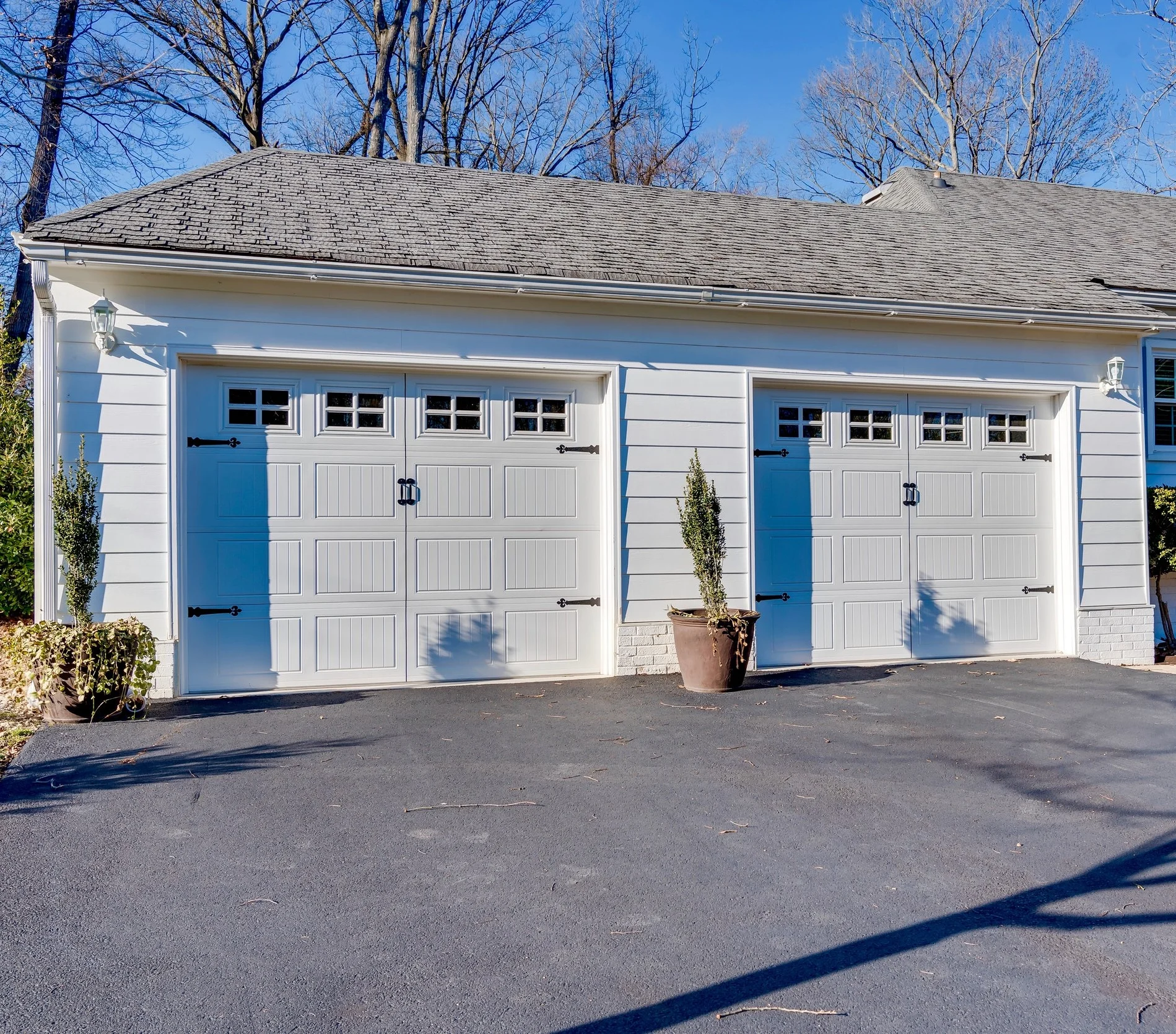 Carport converted into double garage