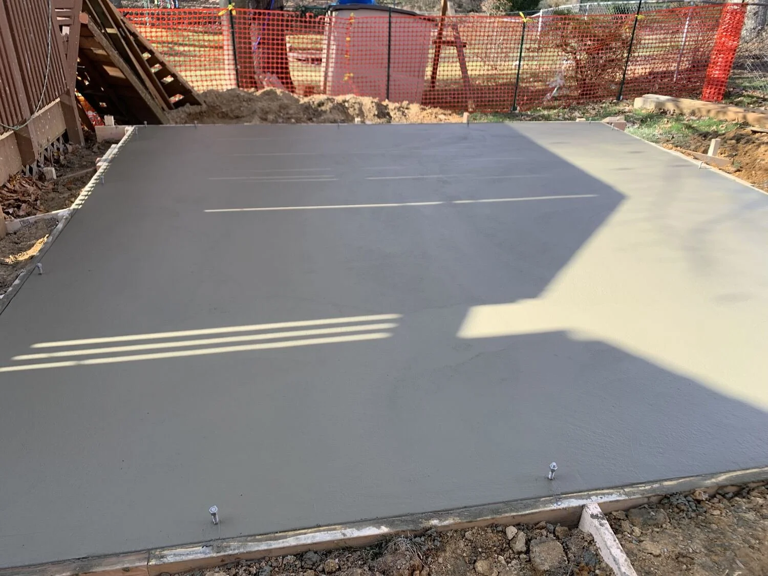 New concrete slab for the workshop addition in Annandale, VA