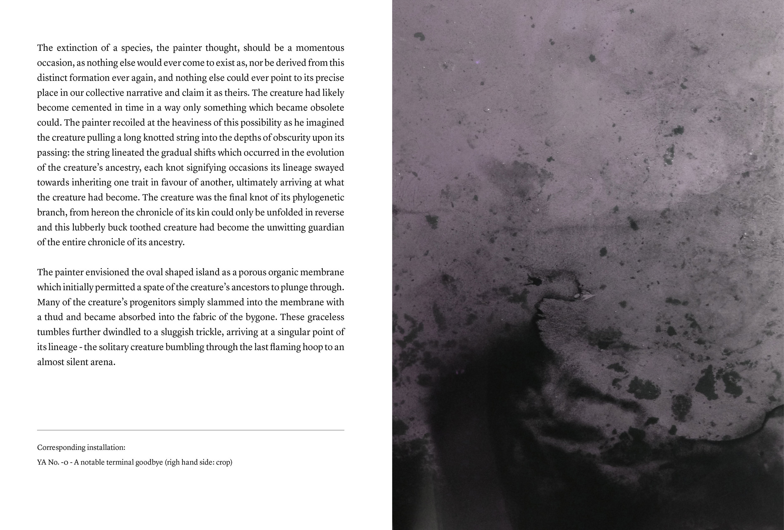 Text excerpt from written piece ‘You Alright’