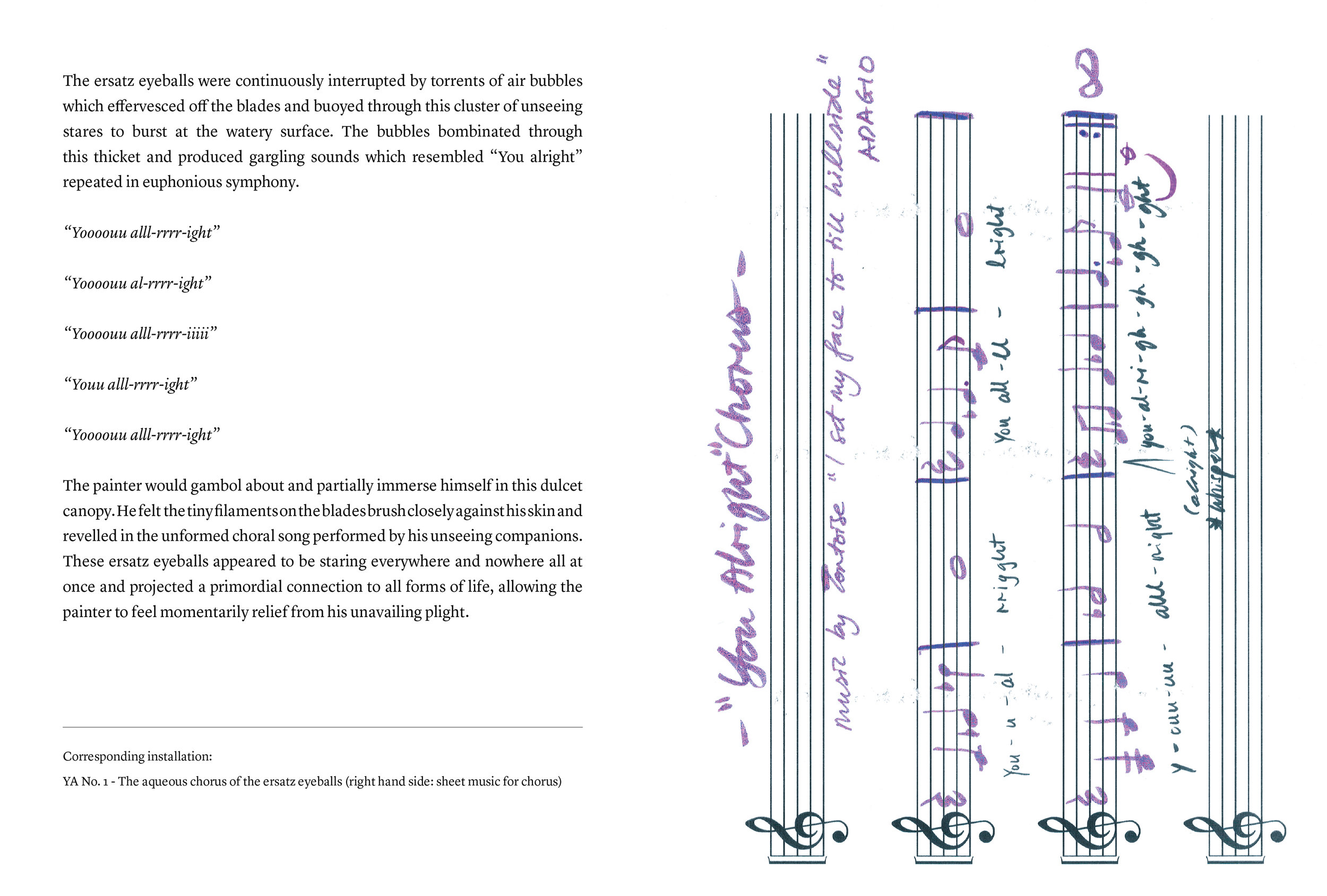 Text excerpt from written piece ‘You Alright’