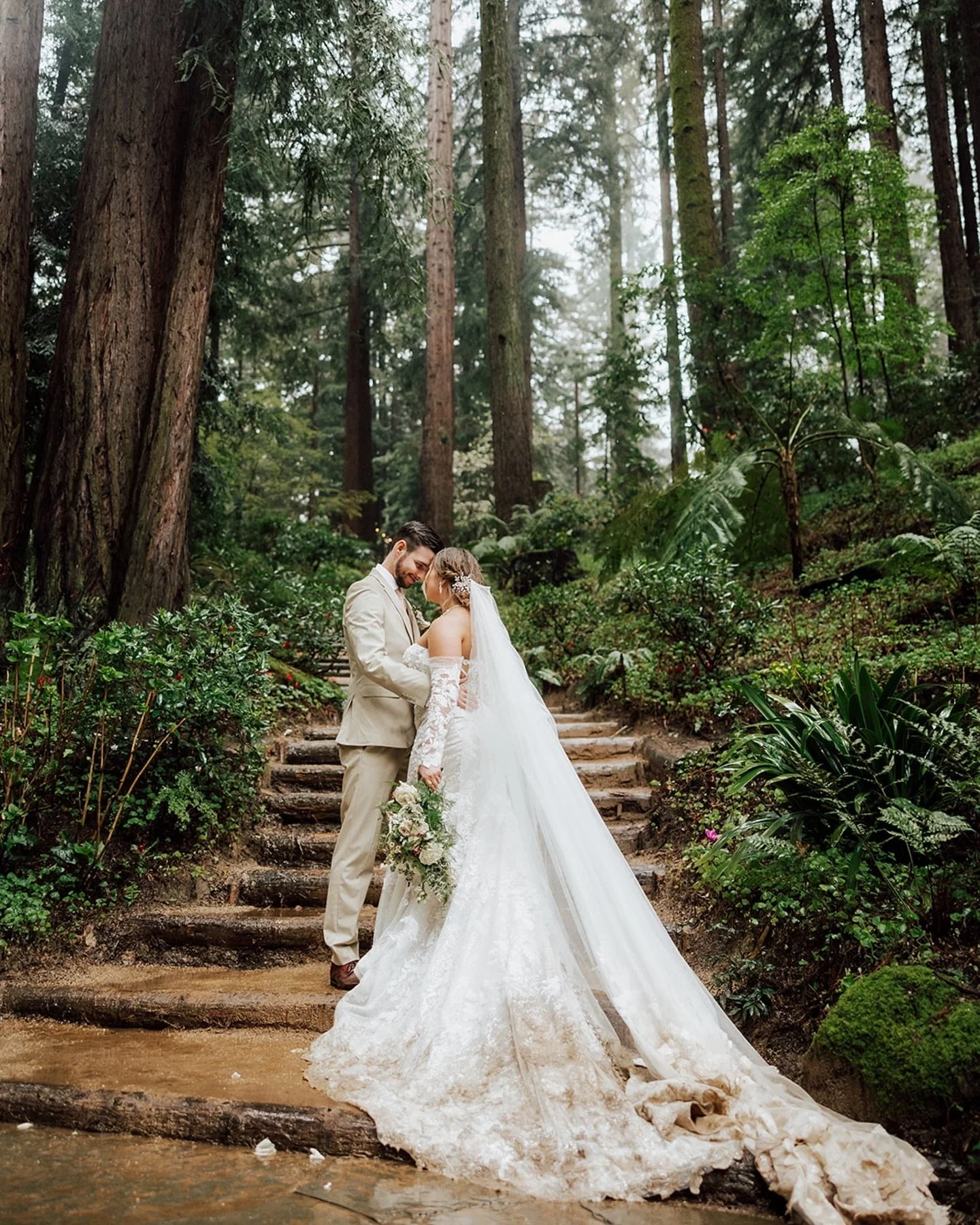 The indescribable magic of the Santa Cruz redwoods on a rainy day ✨

Emma &amp; Shane flew across the country to get married in the Redwoods and no amount of rain could stop them from doing just that 🤘🏽Weddings and weather will always be unpredicta