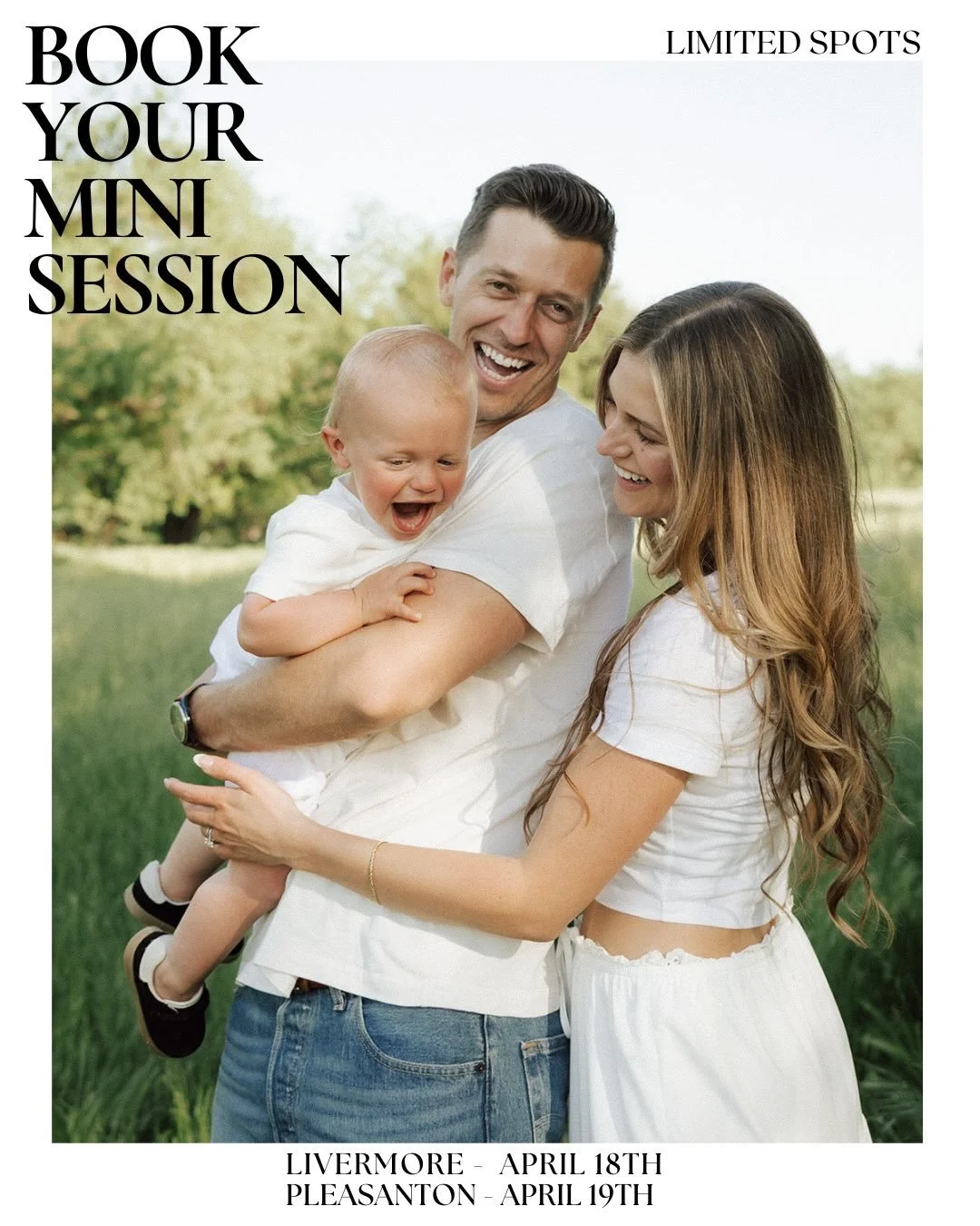 Spring Minis are BACK!! And they&rsquo;re going fast! Head to my stories to book your spot 🤍

Ps Sacramento area will be added soon!!