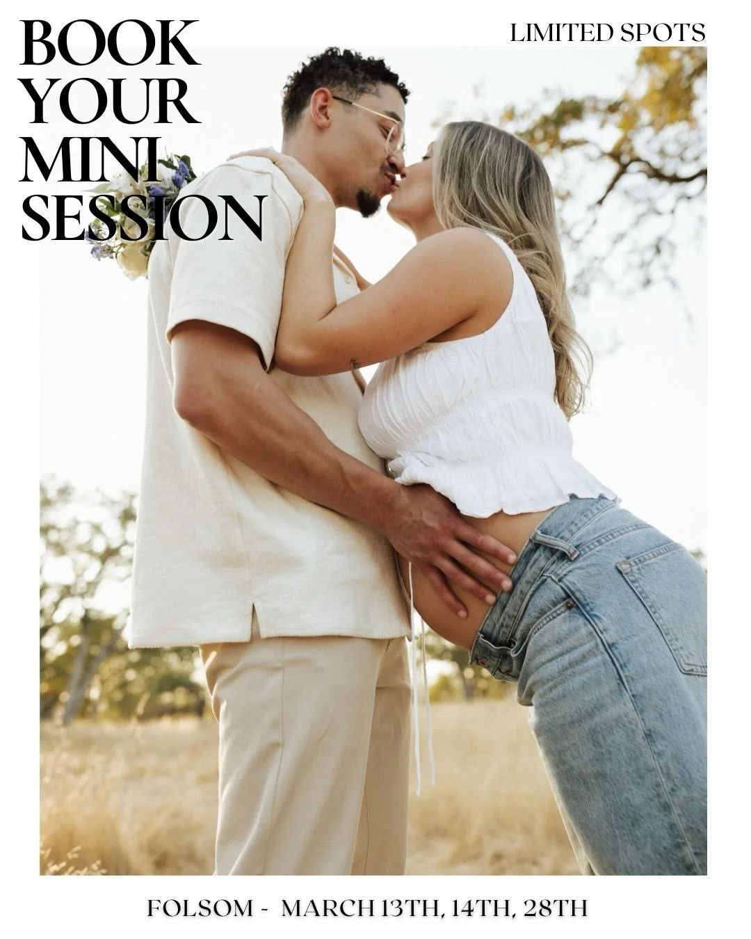 FOLSOM MINIS ❣️

I just added 3 dates because these book up so fast!! Hit the link in my bio or story to book yours. 

Family, maternity, engagement, headshots
