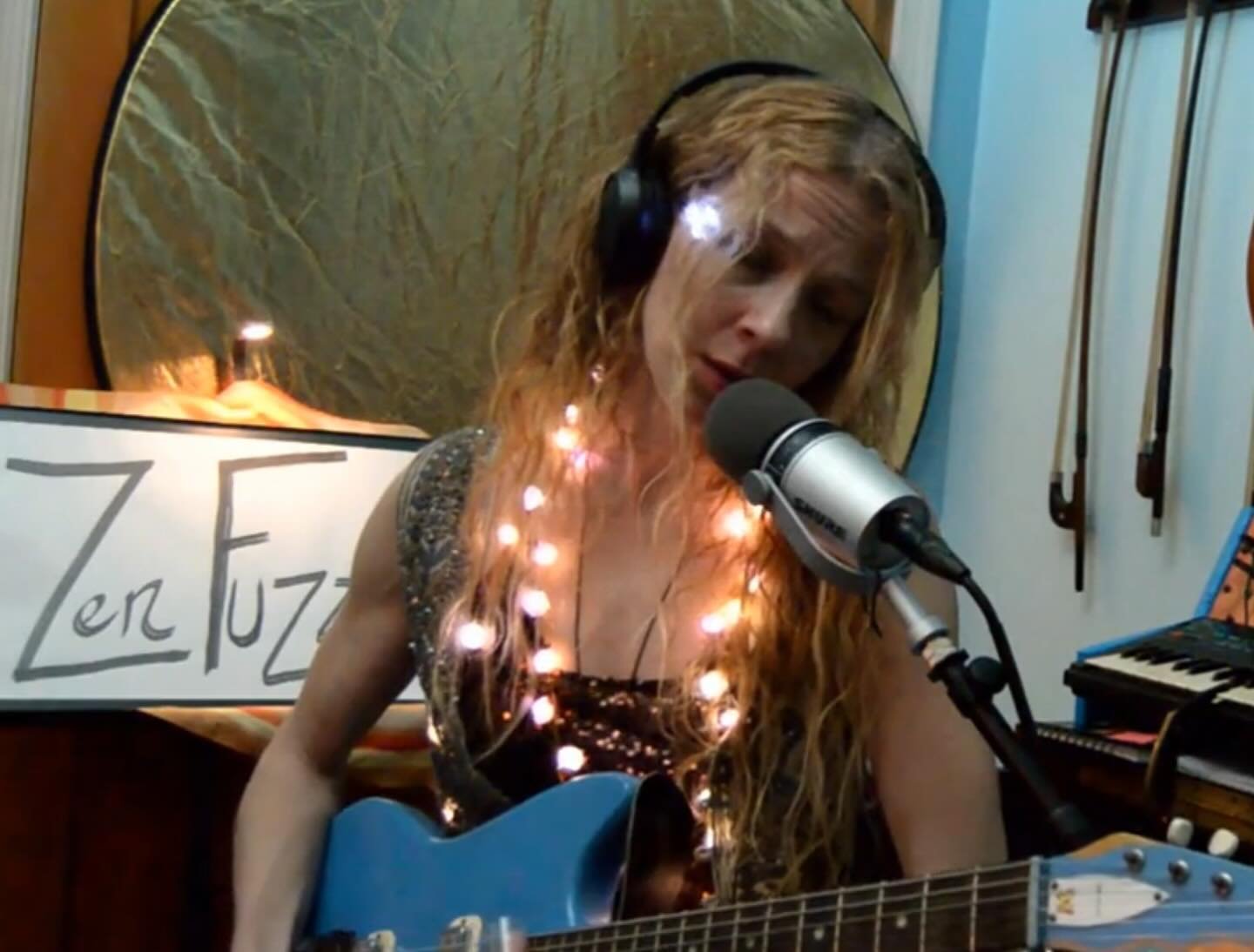 Jenny recording a session