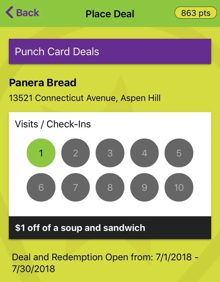 Place Tempo 10 Punch Card Deal