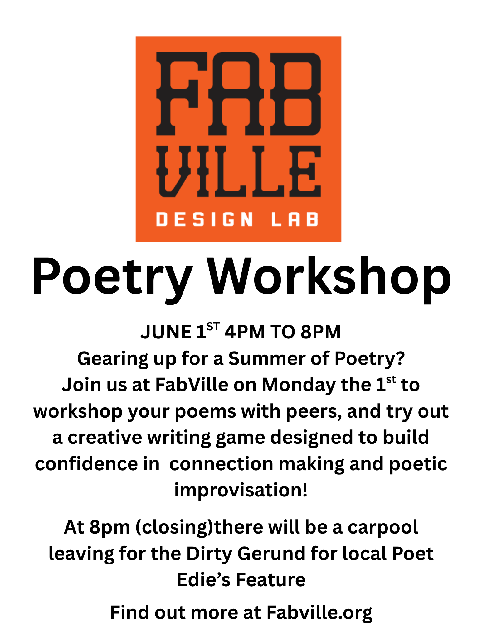 Pride's first Poetry Workshop