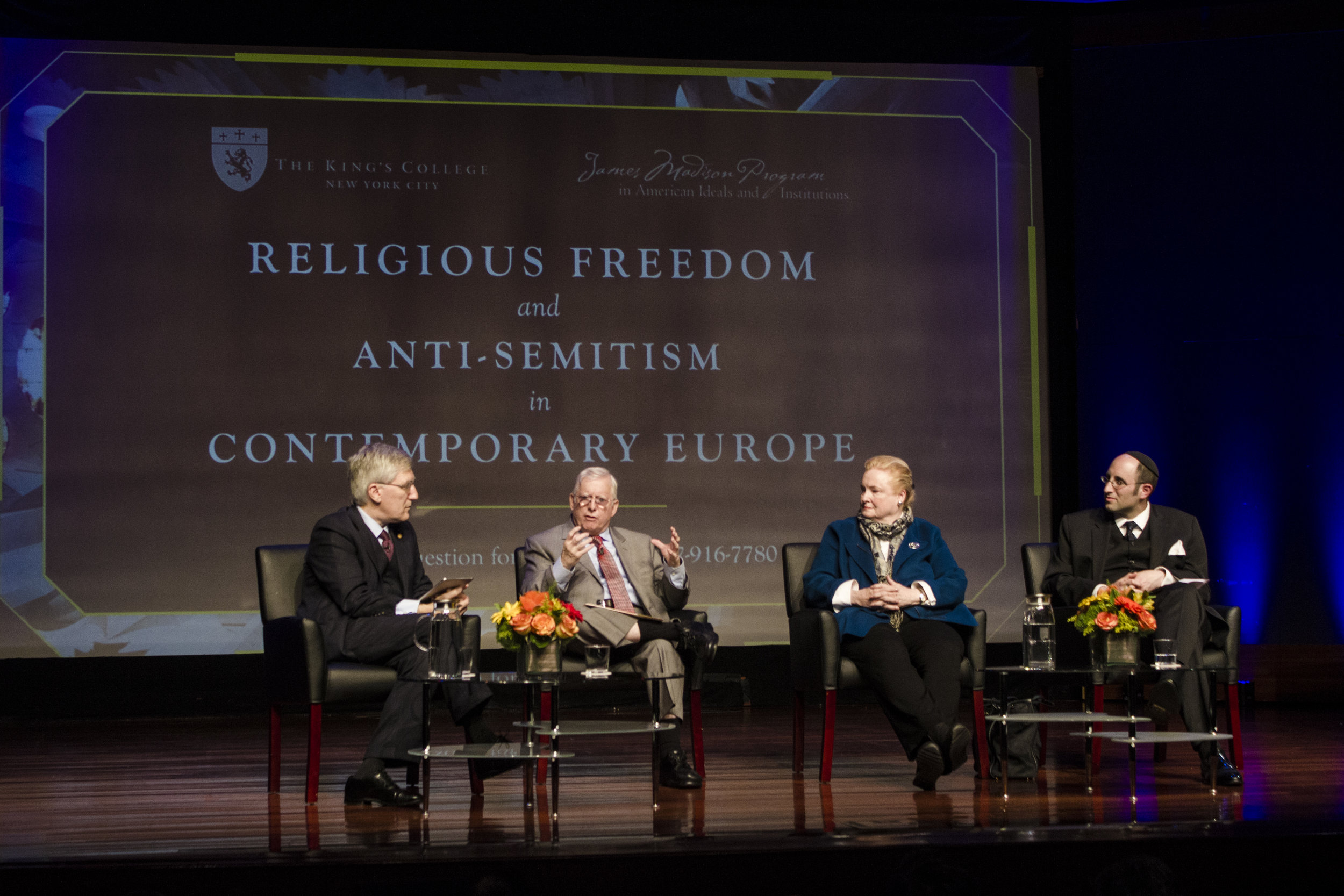 Left to Right: Robert P. George, J.D., PH. D., D.C.L. (host); Rabbi Dr. David G. Dalin; Professor Mary Ann Glendon; Rabbi Dr. Meir Y. Soloveichik | Photo by Bernadette Berdychowski