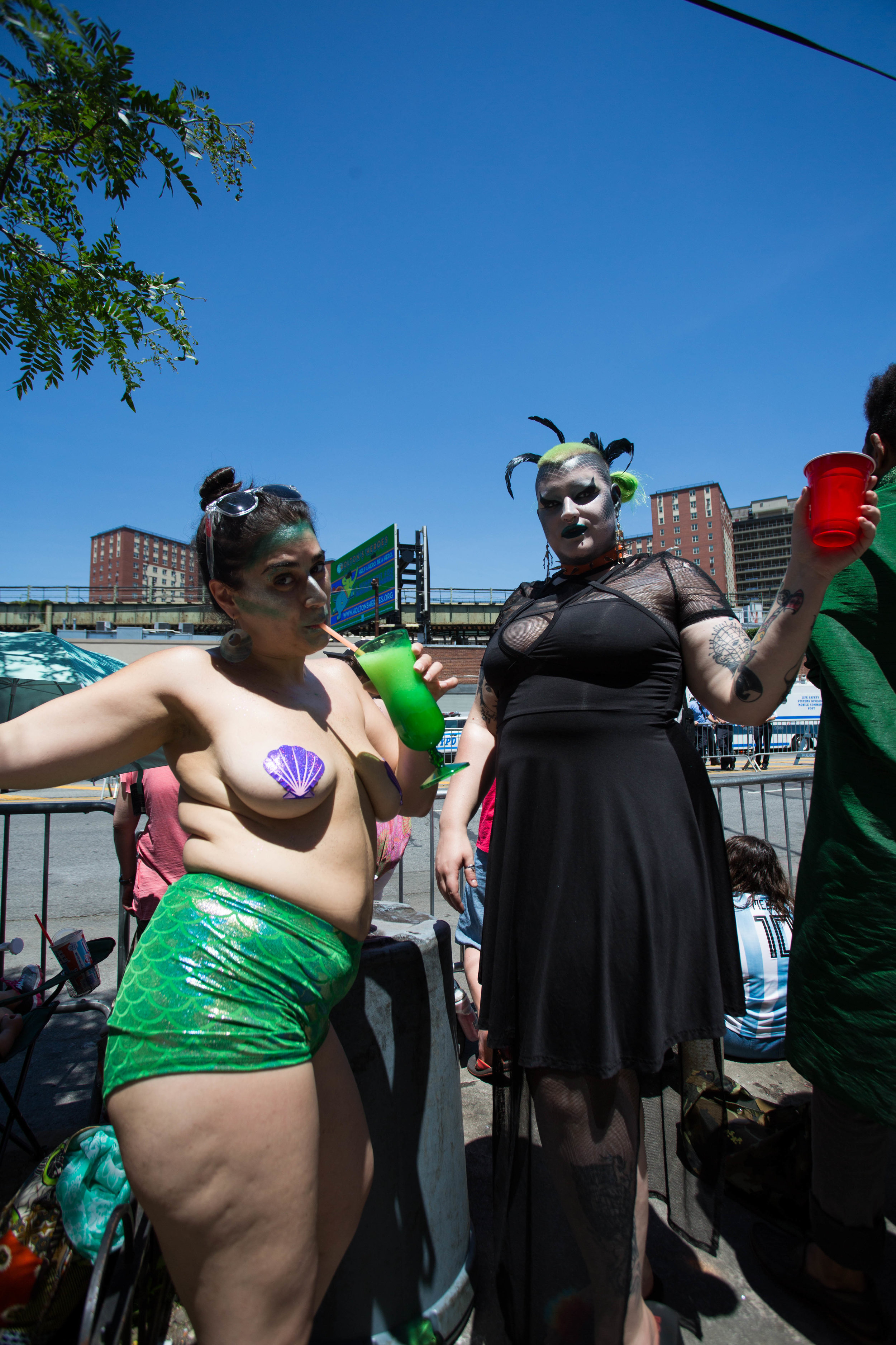 Mermaids and spectators attending Coney Island's 36th anual Mermaid Day Parade, on Saturday June 16, in New York. Photo: Wes Parnell 