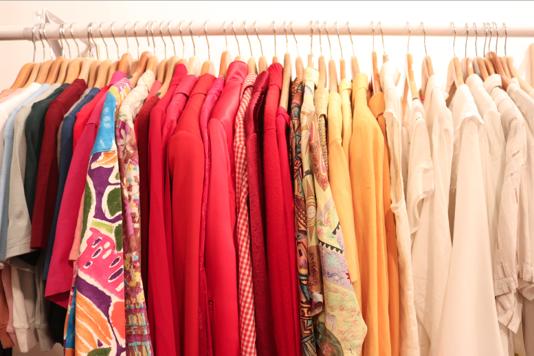 Clothing rack at Awoke Vintage || Photo credit to Rachel Freeman