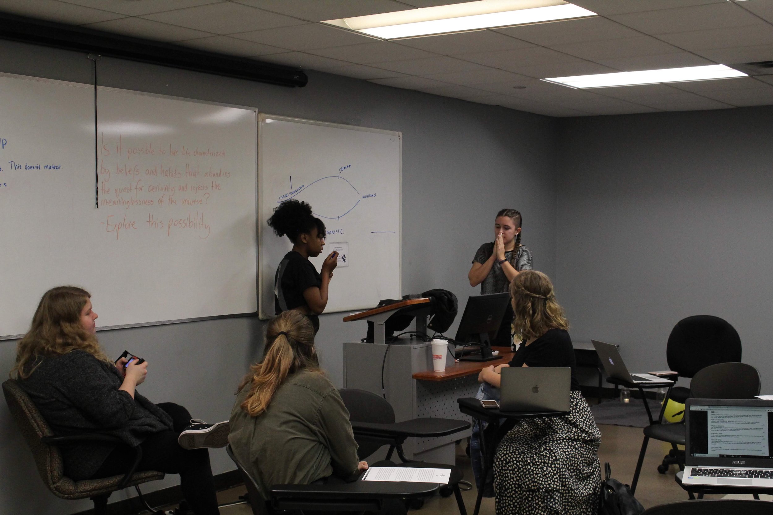 House of Susan B. Anthony strategize over their film idea. || Photo credit to Jolie Richardson.