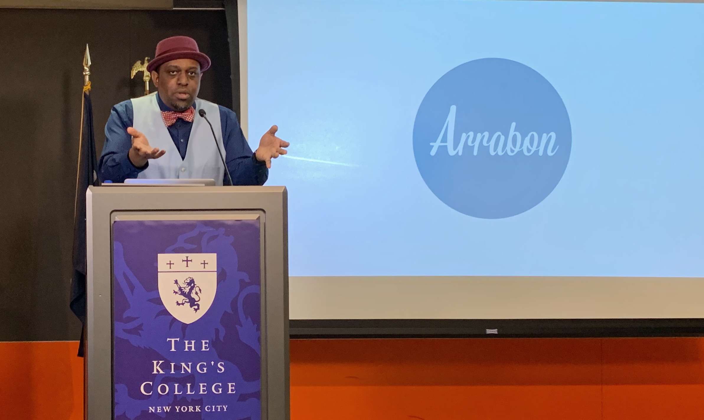 David Bailey introduces the ministry Arrabon during his lecture "Black History and Redefining the 'We' in 'We The People.’” || Photo credit to Brendan Bell.