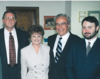 Mission West Virginia was started in 1997 by then-Governor Cecil H. Underwood to promote cooperation and support for WV Communities. Pictured, from left, are the original executive director, Rev. F. Emerson Wood, his wife, B.J. Wood, Gov. Underwood and David Rogers.