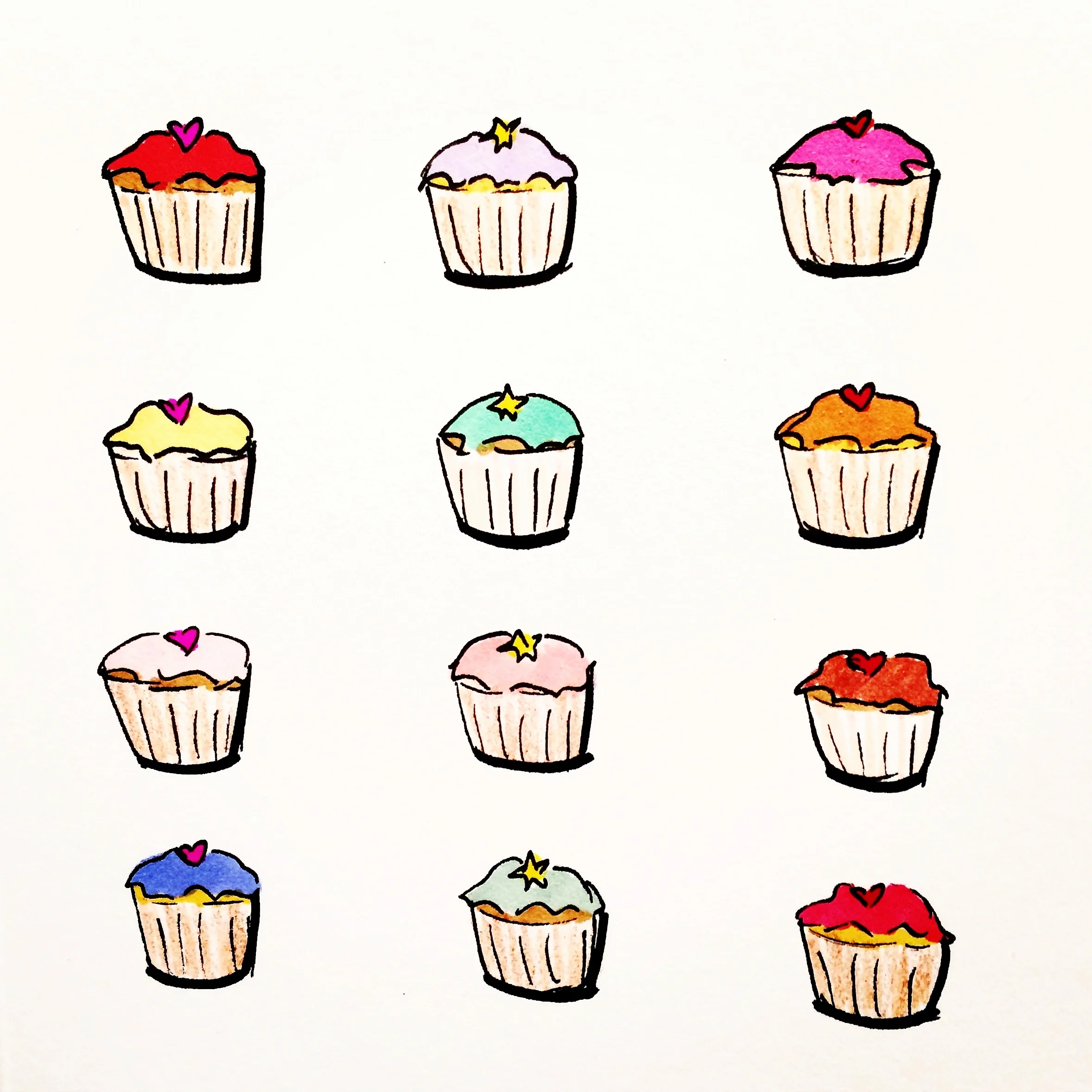 Technicolor Cupcakes