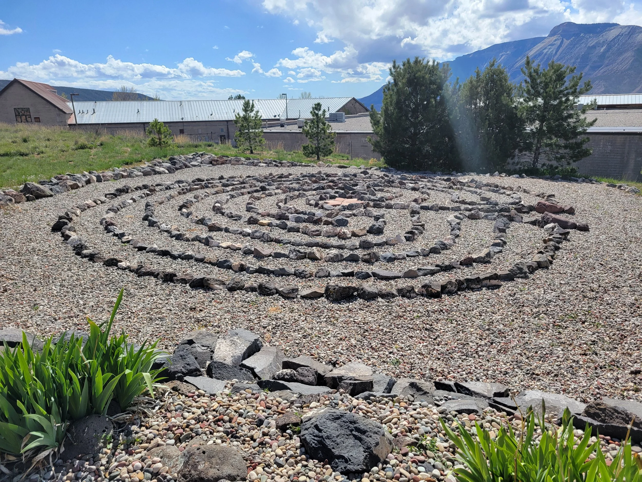 walkable labyrinth made of stones