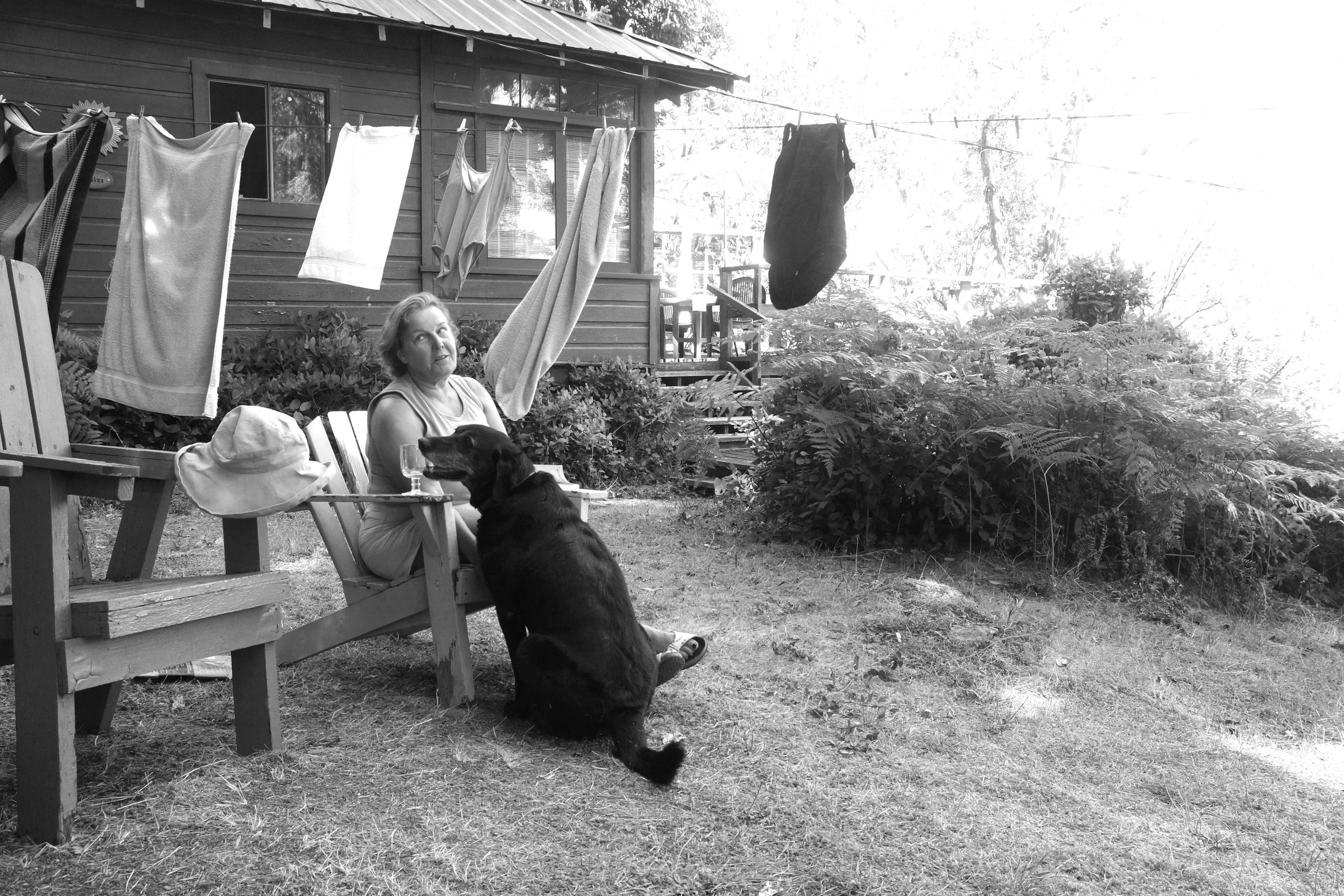 Jan and Dwight the Dog, the lake