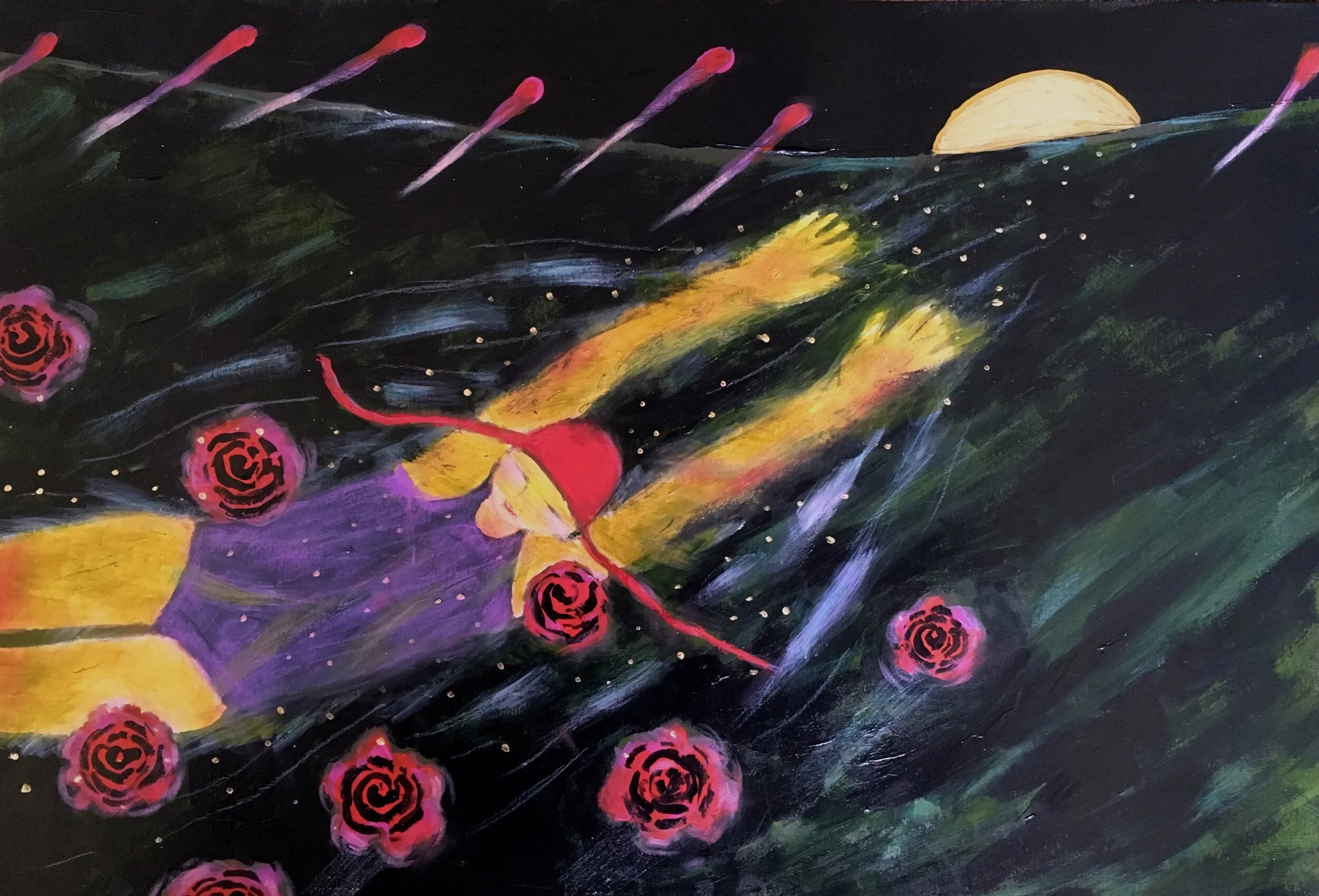 Night Swim with Rose Comets