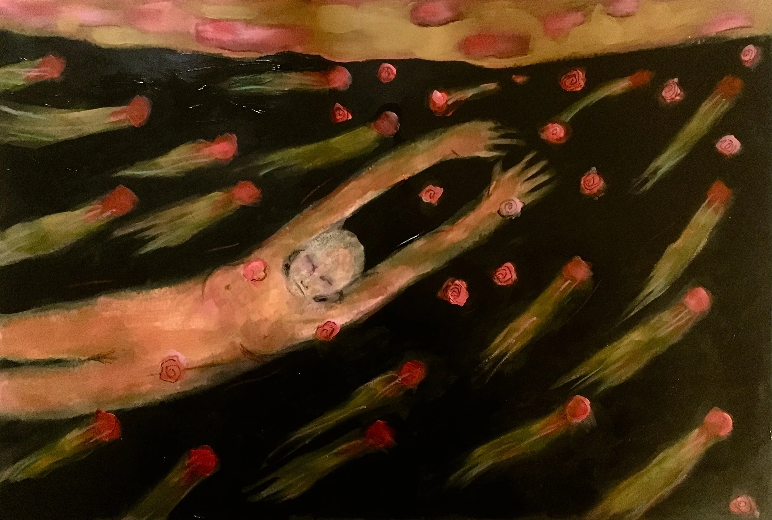 Night Swim with Rose Comets