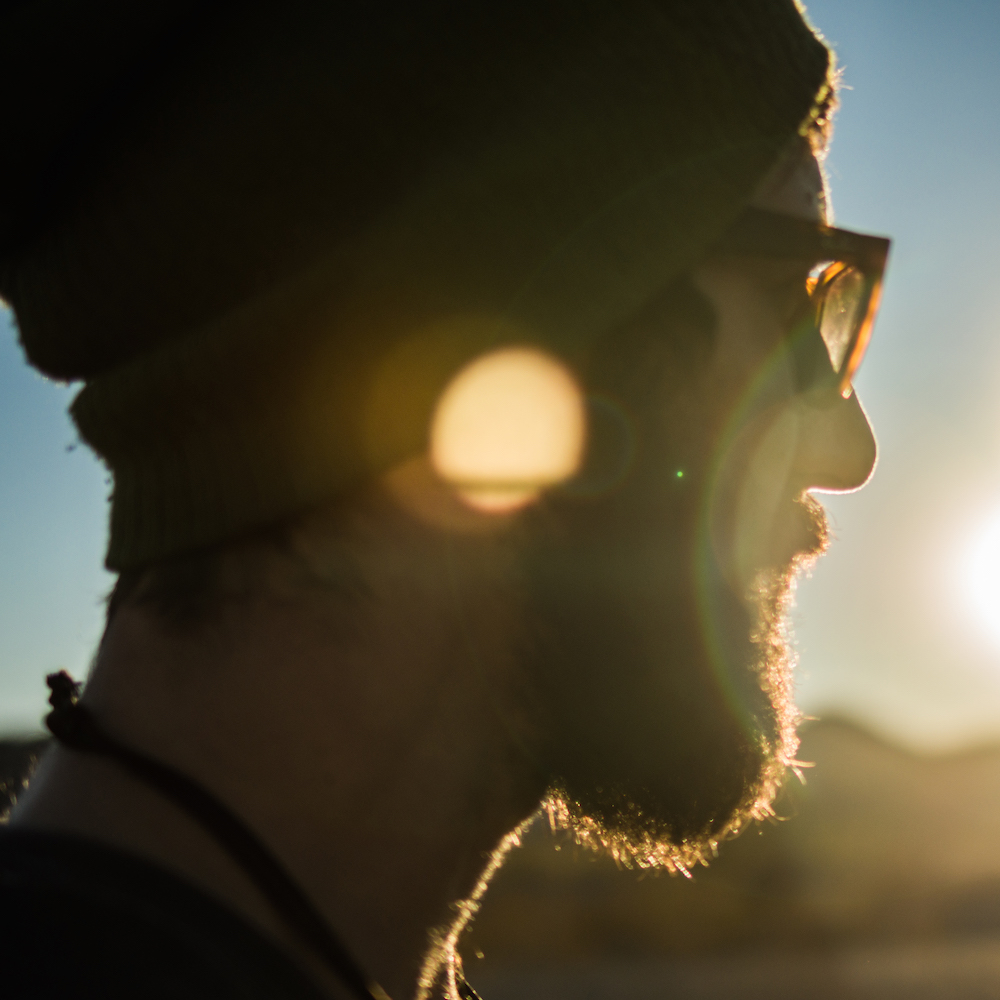 Mike Wojniak looking toward the sunset.