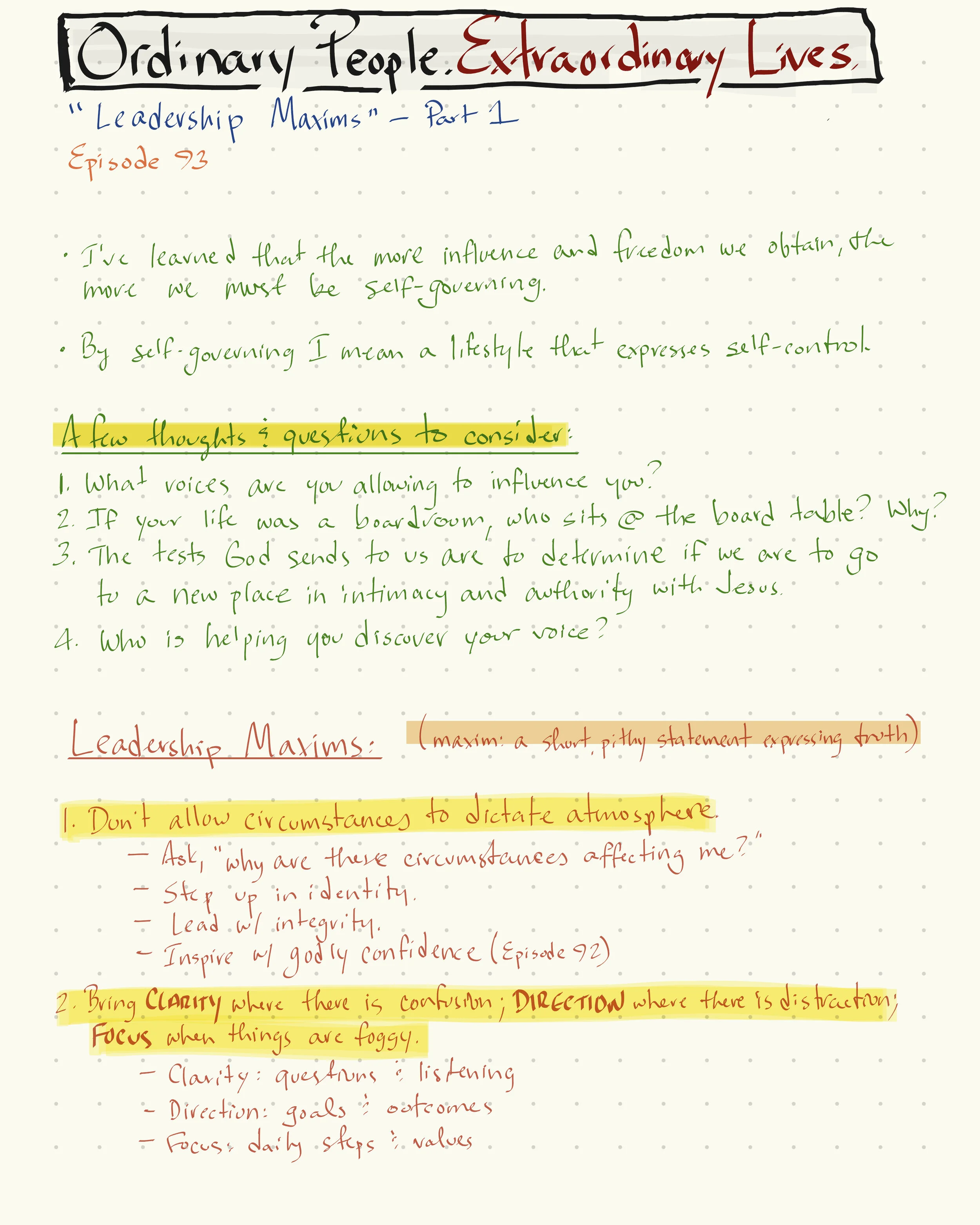 Episode 93: Leadership Maxims - Part 1 — Lance Bane