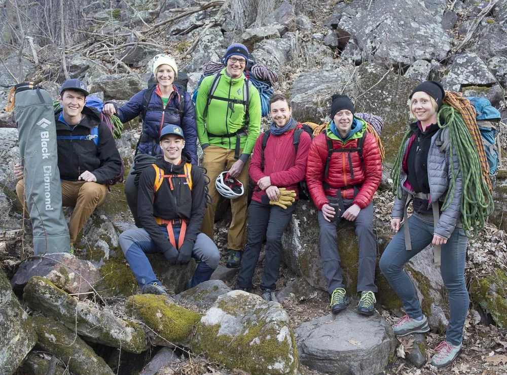 6:30 AM hike in to the crag. It’s difficult not to be in a good mood with a team like this. Especially when Bridger volunteers to carry the portaledge.