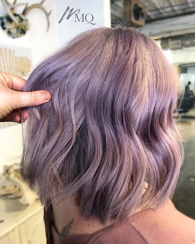Purple Perfection 🍭 Color by me on @hannahdodson // #jessicawrighthair #purplehair #pastelhair #atlanta #americansalon #modernsalon